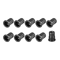 Vista 9 de METALLIXITY 50 tuercas de remache (M8), tuercas de inserción roscadas hexagonales de acero al carbono, para sujetadores mecánicos de muebles