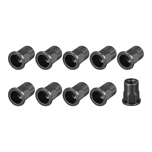 Miniatura 9 de METALLIXITY 50 tuercas de remache (M8), tuercas de inserción roscadas hexagonales de acero al carbono, para sujetadores mecánicos de muebles