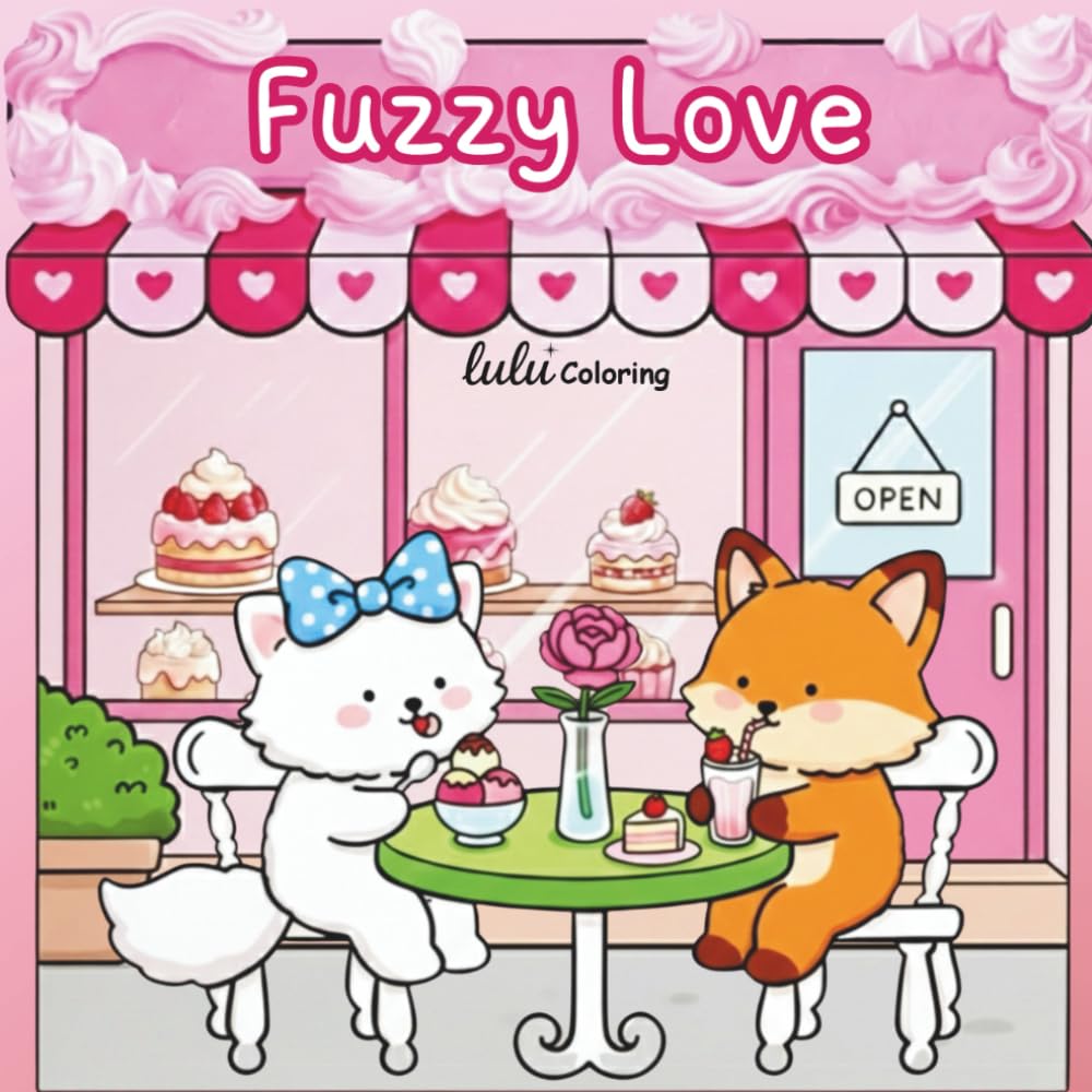Fuzzy Love: A Cozy Valentine Coloring Book with Cute Animals in Love for Adults and Teens
