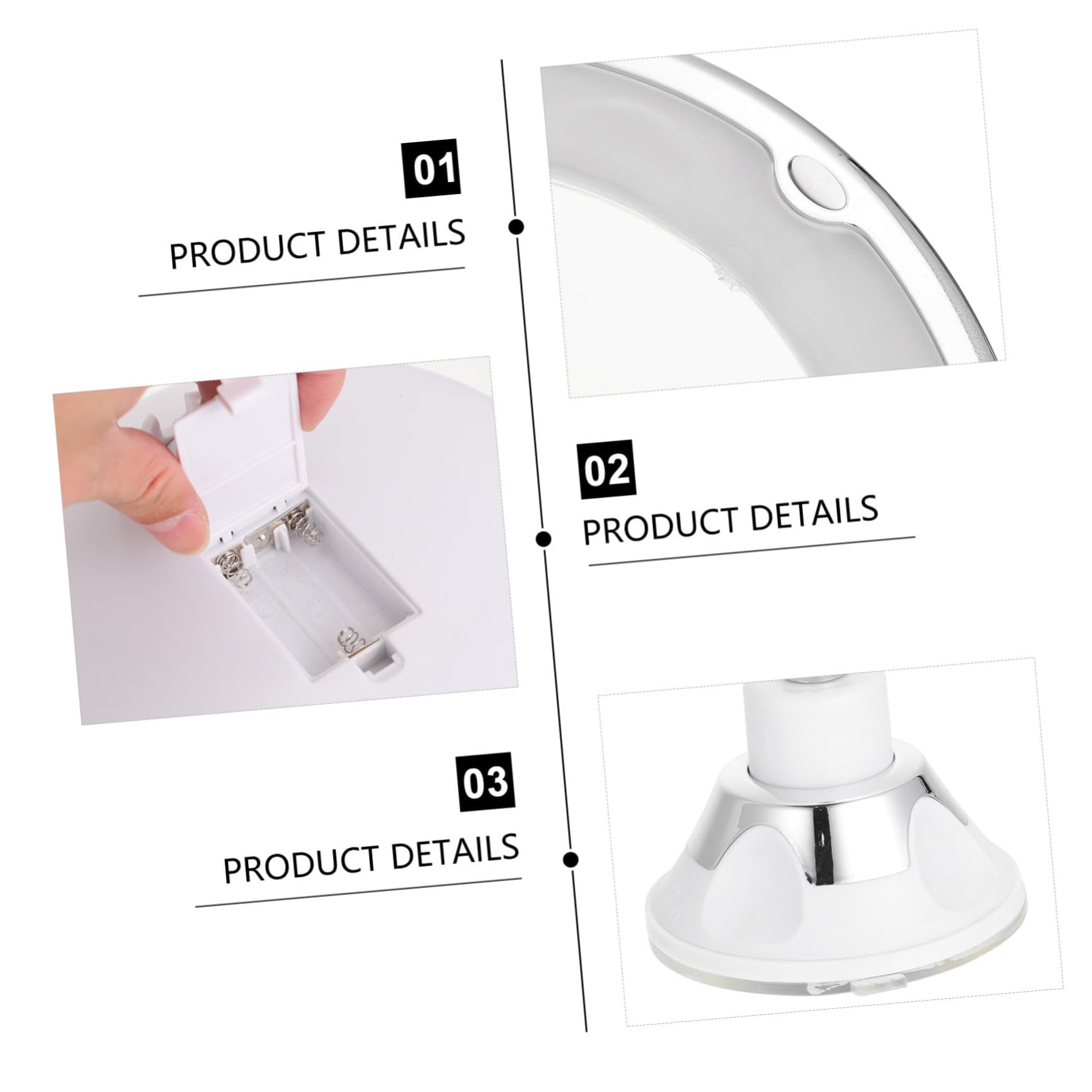 FRCOLOR Specchio da Trucco con Luce LED Ingranditore e Ventosa per Specchio Cosmetico da Tavolo o Bagno