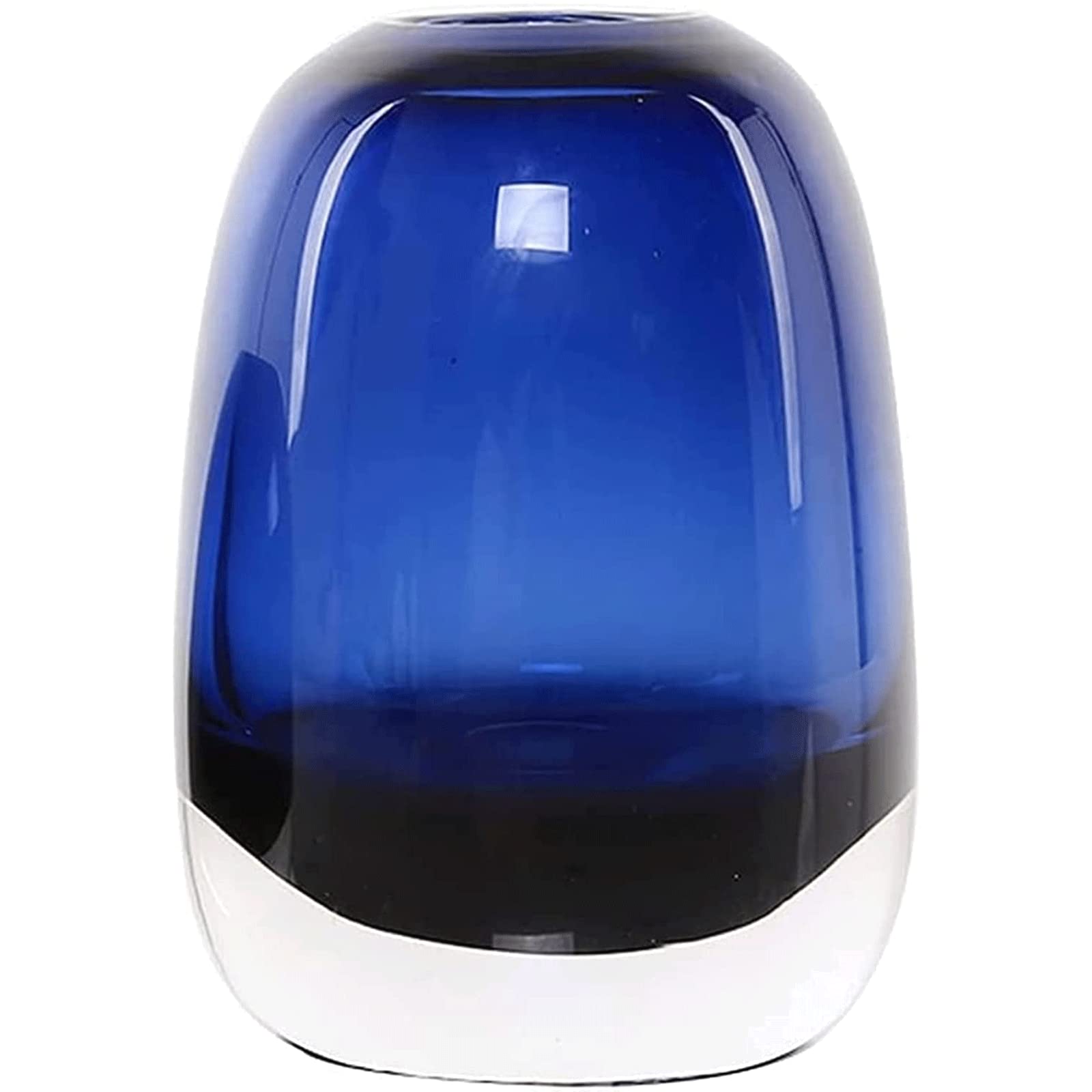 Ngdfgr As Known Fashion Exquisite Vase Modern Glass Decoration Blue Round Simple Flower Vases Suitable For Flower Arrangement Entryway Mantel Decoration (A),A