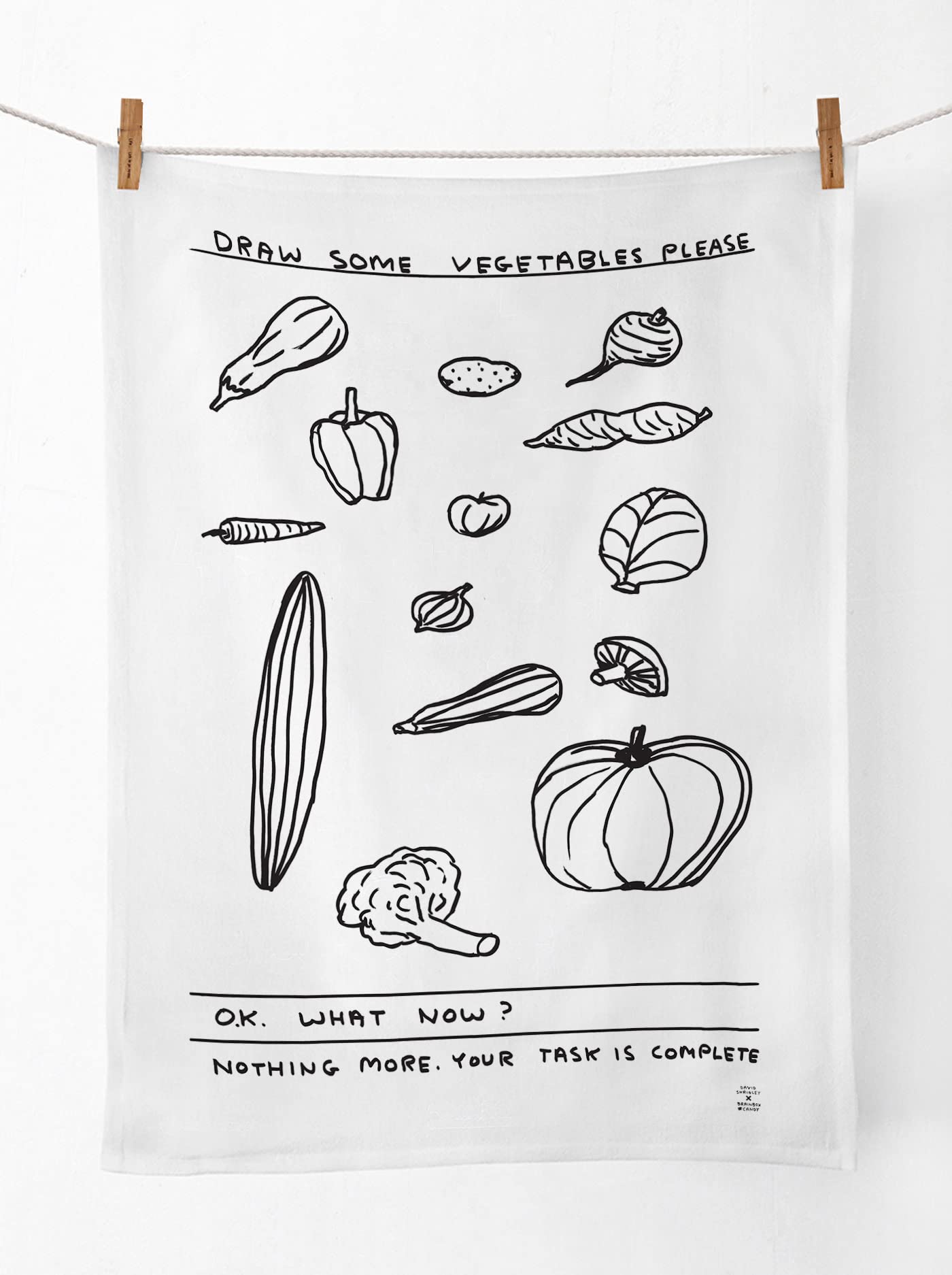 David Shrigley Tea Towel Funny Hilarious Comedy Humour Novelty Gift Present Joke