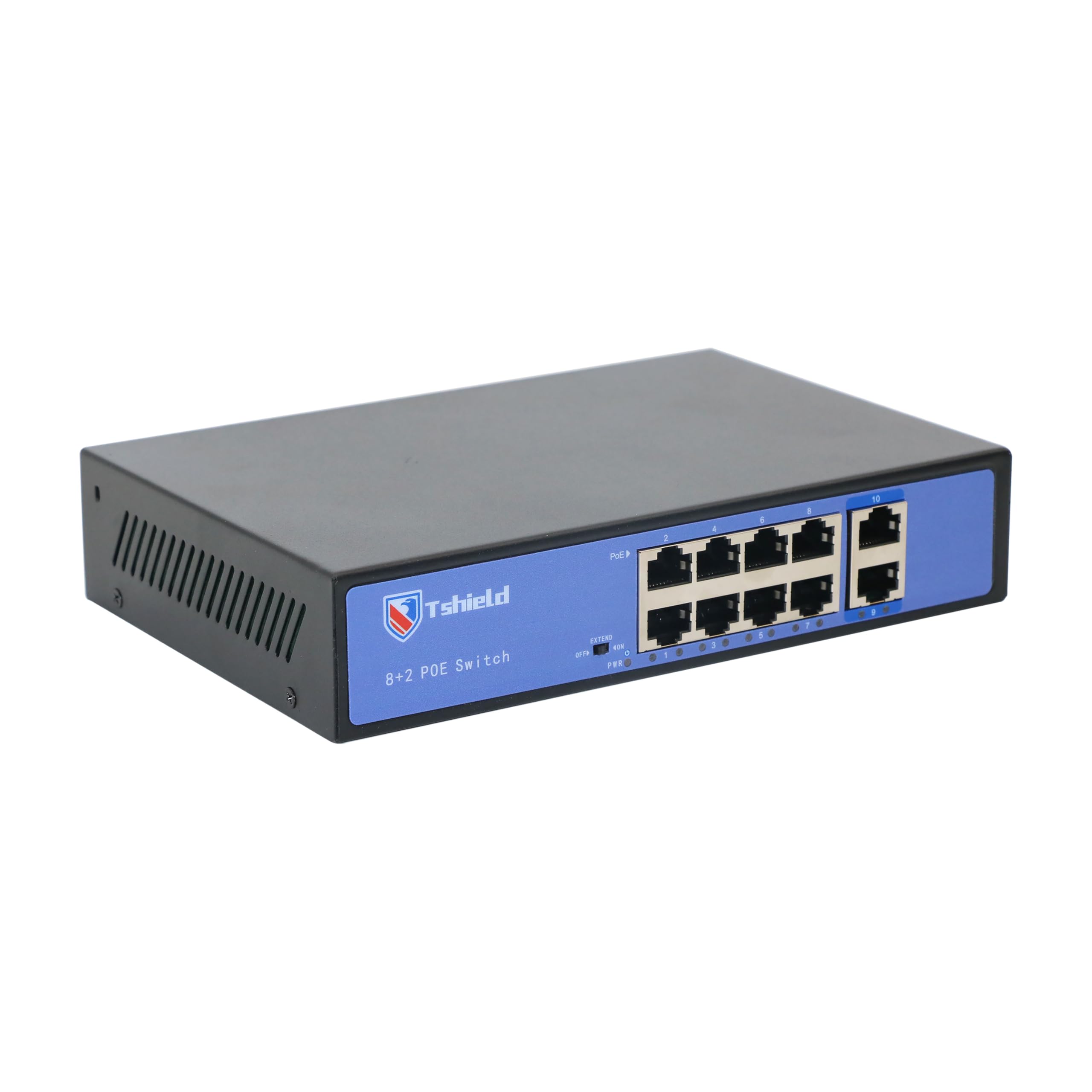 Tshield 10 Ports Fast Ethernet with 8 PoE Ports (10/100 Mbps) & 2 Uplink Ports (100 Mbps) POE Switch | Max. 30W Output of Single PoE Port | LED Light Indicators | Plug & Play - CP-DNW-HPU8H2-96-V2-image-6