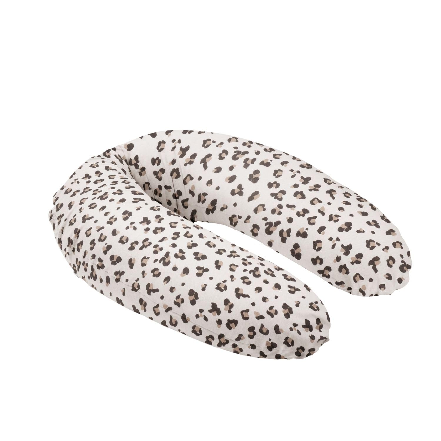doomoo Buddy Pregnancy Pillow - Adaptable for Breastfeeding, Maternity Pillow for Support, Organic Cotton, Oeko-TEX Certified - Leopard Cream