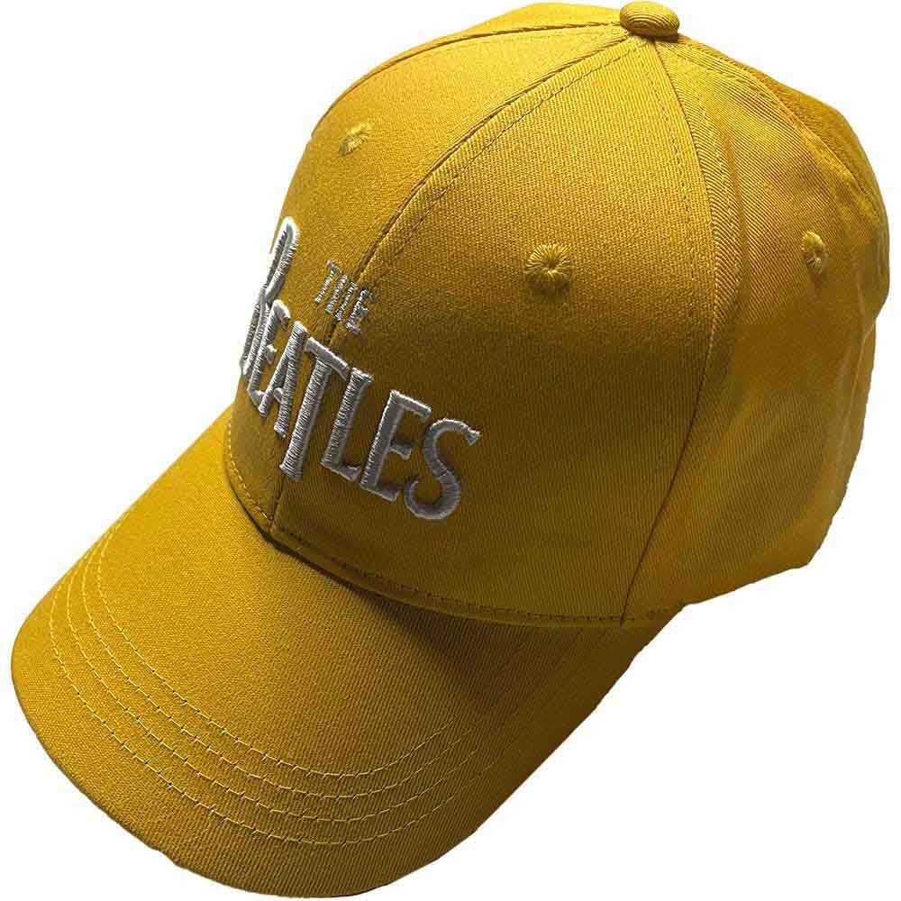 The Beatles Men's Yellow Baseball Cap White Drop T Band Logo Official One Size
