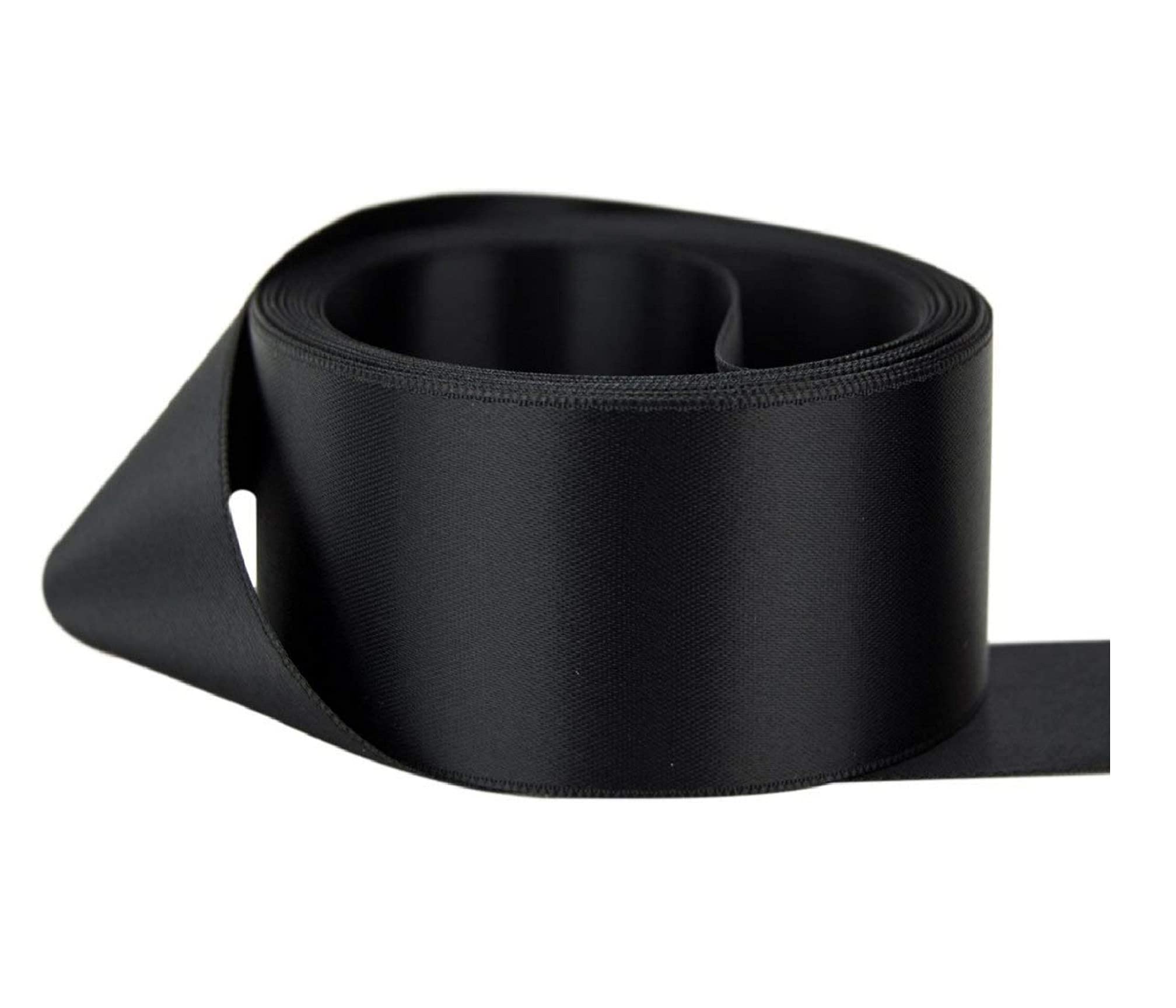 Gcs London Black Satin Ribbon 38Mm Wide, 5 Meter Gift Wrap Ribbon, Ribbons For Gift Wrapping, Christmas Ribbon, Gift Wrapping Ribbon For Crafting, Wedding Party Decor