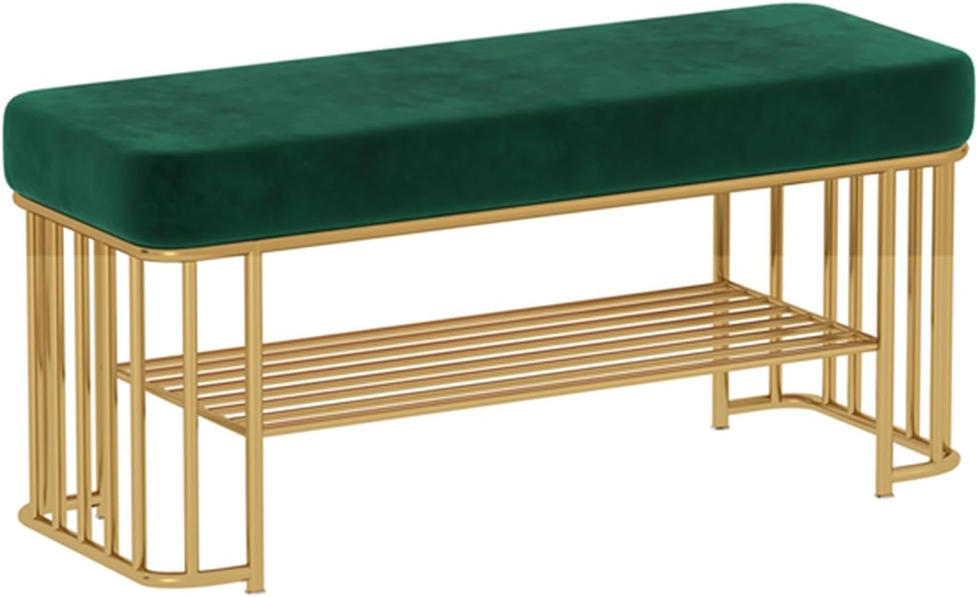 Modern Footstool Footrest Shoe Bench in Entryway, Gold Hallway Bench