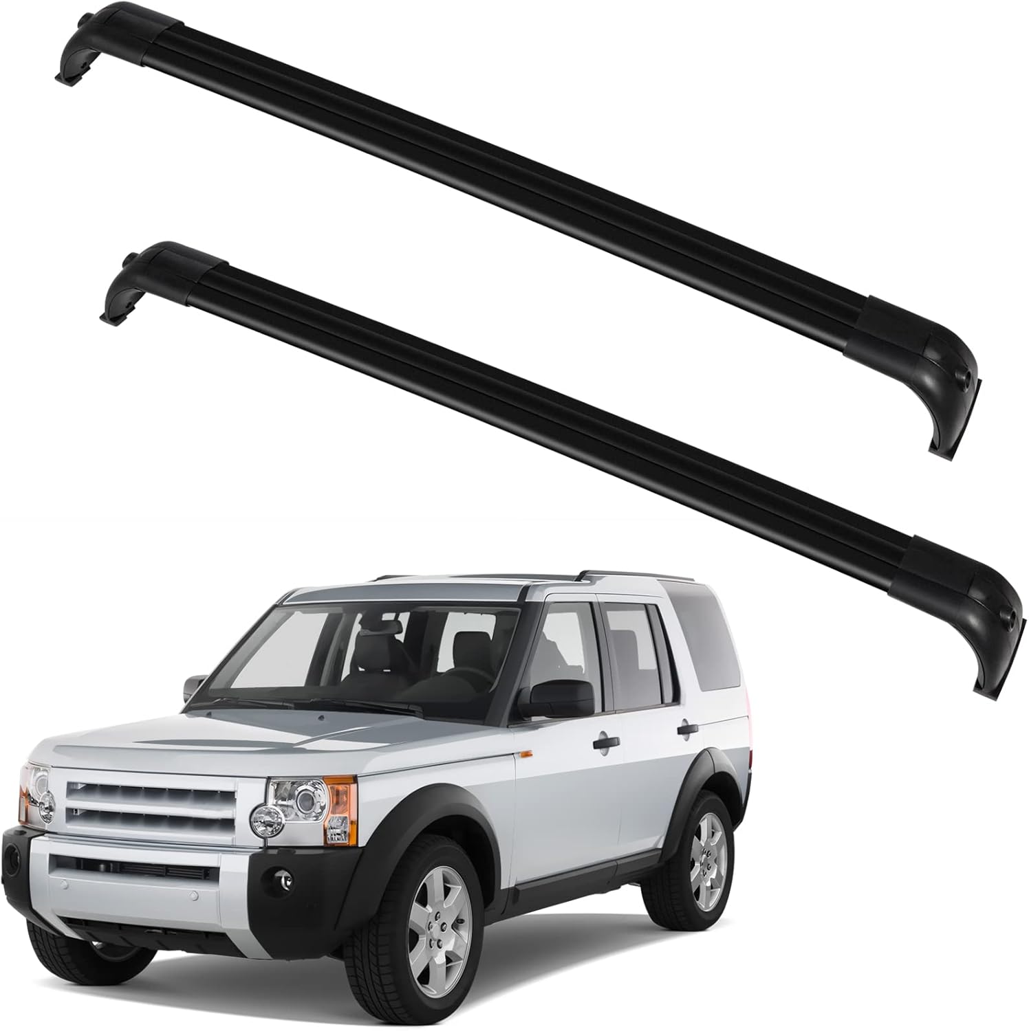FINDAUTO Cargo Rack Fit for for Land Rover LR3 2005-2009,for Land Rover LR4 2010-2016 396LBS Side Rails Crossbars OE Style Top Rail Roof Rack Aero Aluminum Cross Bar Luggage Rack Rail