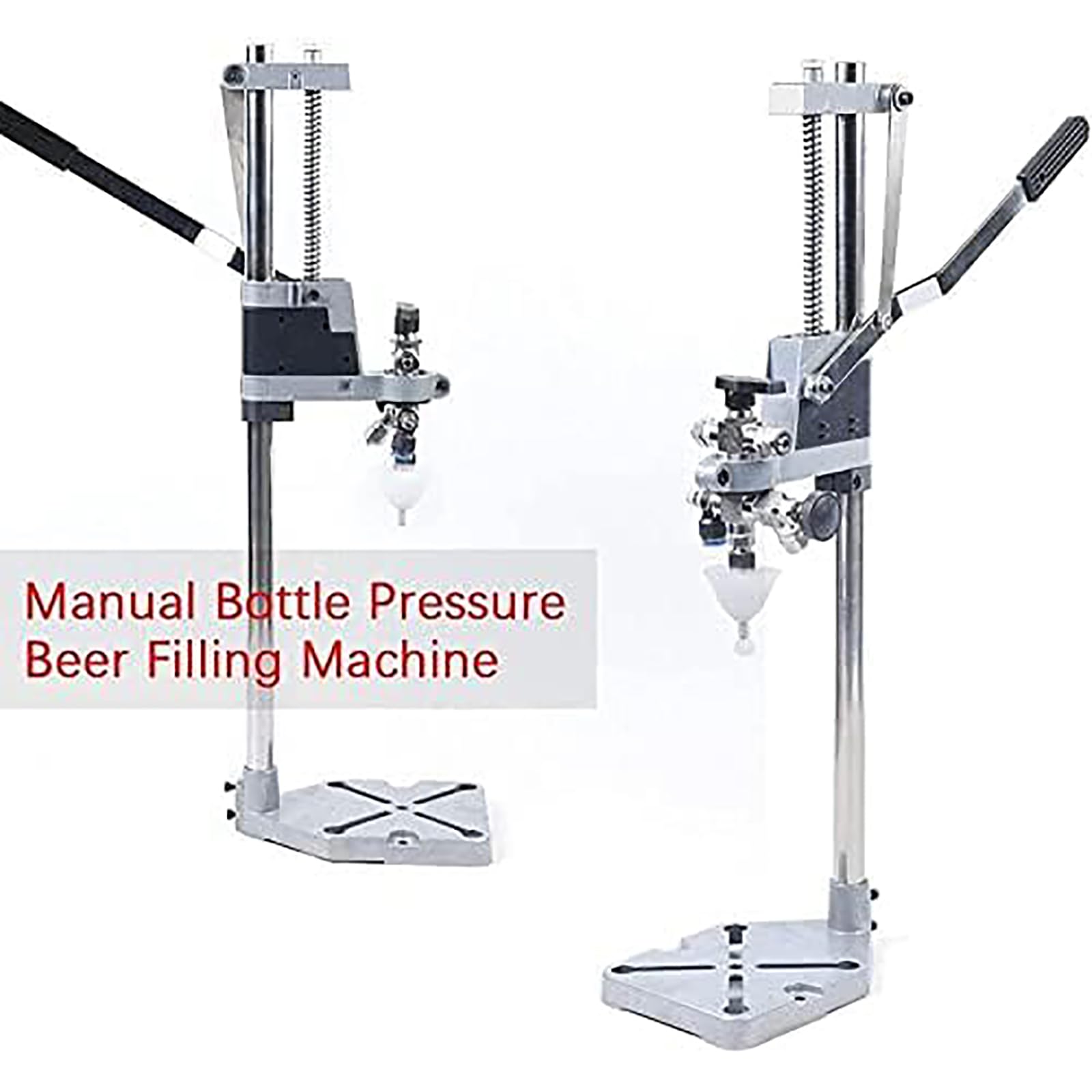 Llenadora de botellas, llenadora de botellas a contrapresión, máquina llenadora manual de líquidos para botellas de cerveza/vino de acero inoxidable, para botellas de vidrio/convexas/plástico/vino