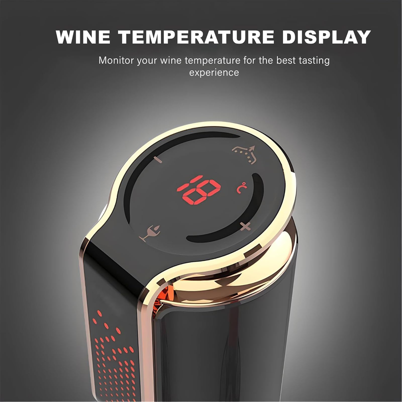 Carafe à vin électrique et distributeur de liqueur intelligent, rechargeable automatique avec aération instantanée et affichage LED, dosage réglable pour les amateurs de vin et de whisky