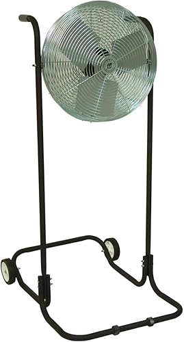 TPI Corporation F18HTE - Ventilador de pie industrial, rollo de alta velocidad resistente para estación de trabajo, garaje, almacén, monofásico, 18