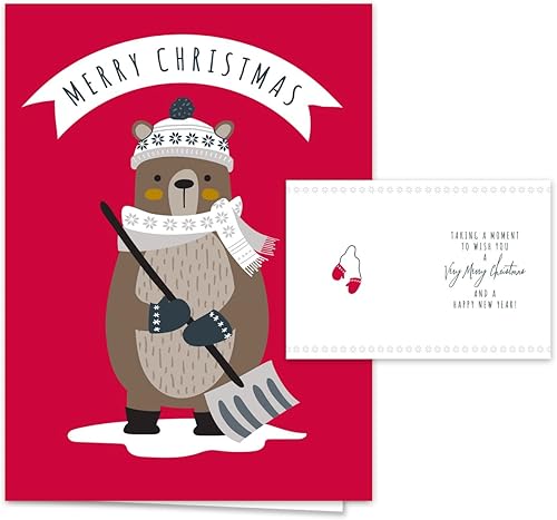 Miniatura 4 de Canopy Street Tarjetas navideñas de animales del bosque, 36 tarjetas con sobres blancos, 6 diseños de animales del bosque de invierno, versos de