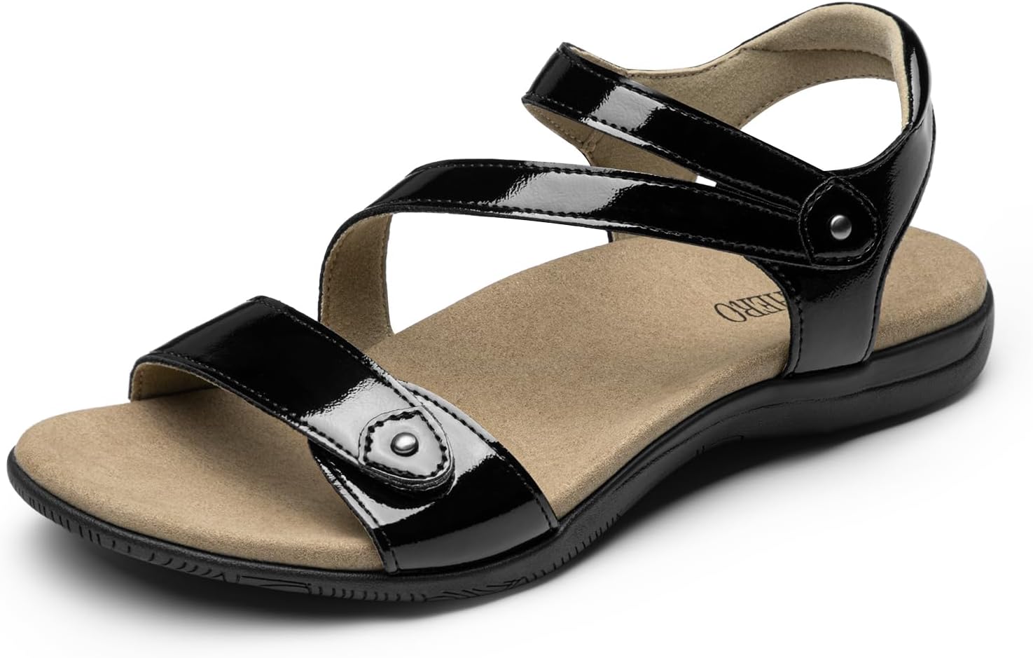 Rihero Orthopedic Sandals for Women Arch Support Comfortable Flat Sandals with Adjustable Strap for Summer Beach Walking