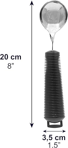 Miniatura 5 de KMINA Cucharas adaptativas bilaterales para adultos discapacitados (ángulo ajustable), giratorias, flexibles, médicas, curvadas para manos