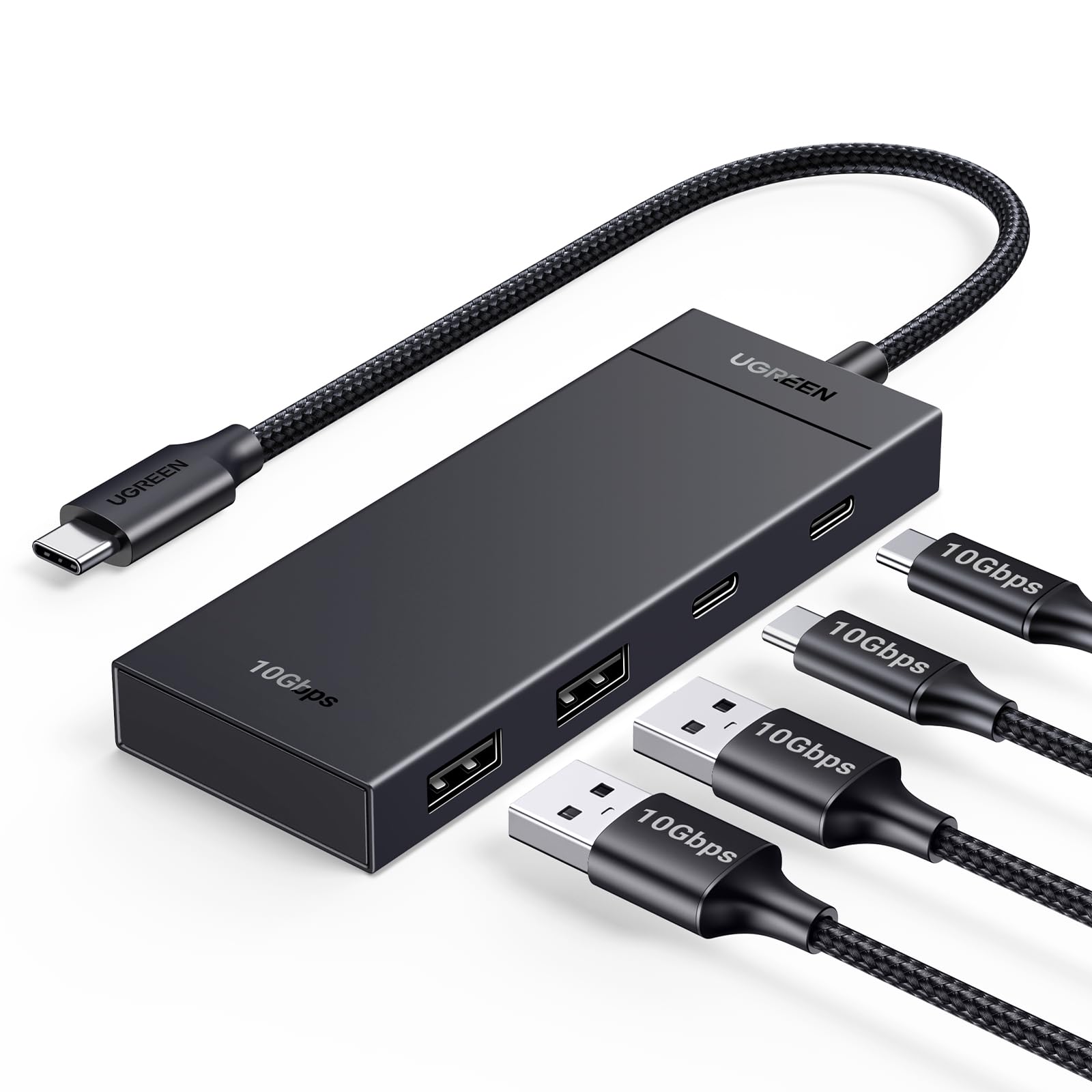 Sponsored Ad - USB C Hub 10Gbps, 4 in 1 USB 3.2 Adapter with 2 Type C& A Data Ports, 4 Ports Extender for PC, Laptops, MacBook Air, iMac, iPad mini, iPhone 17/16/15 Pro Max, Surface, and More (0.3M)