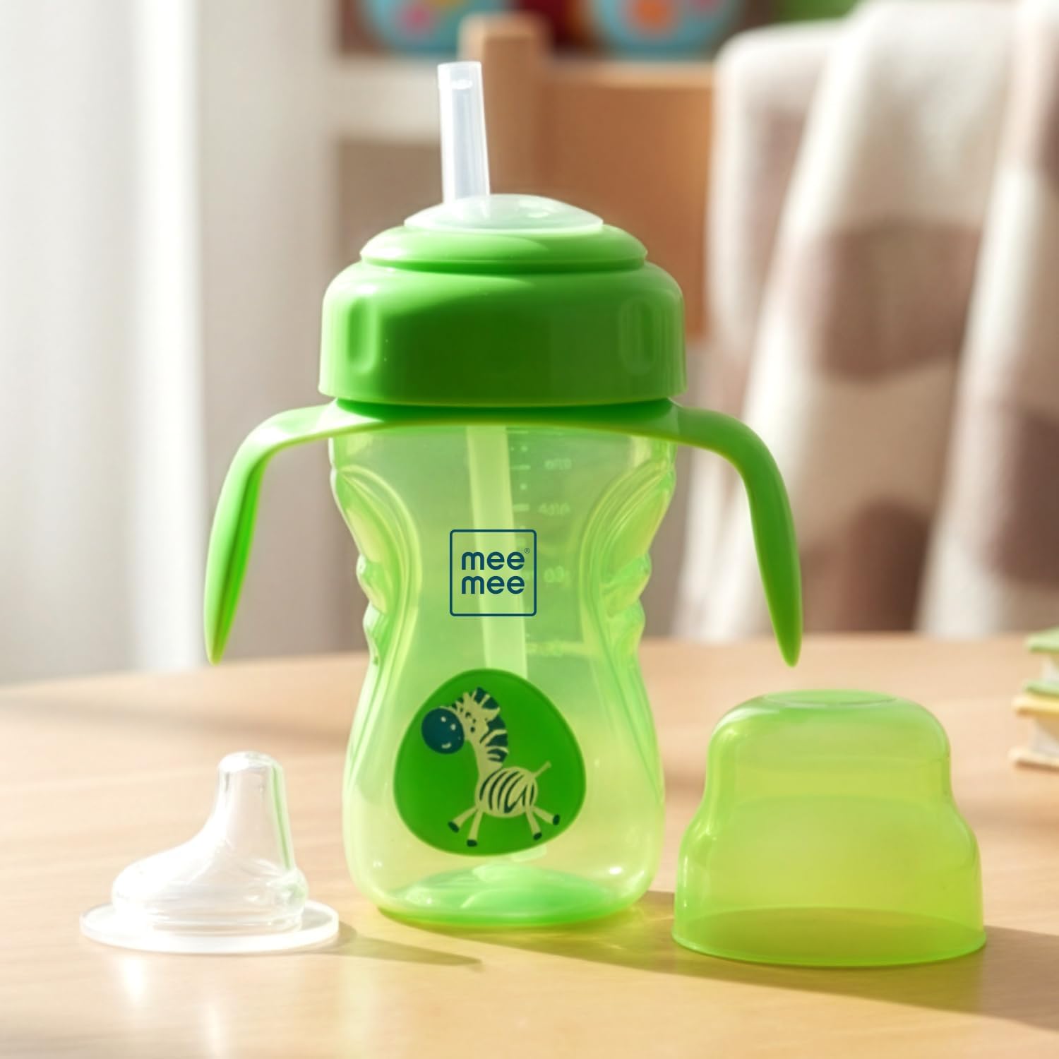 Mee Mee 2-in-1 Sipper Cup with Spout & Straw | BPA-Free | Easy-Grip Handles | Spill-Proof | 240ml | Food-Grade Silicone | Wide Mouth | Protective Dust Cover | Lightweight Baby Cup