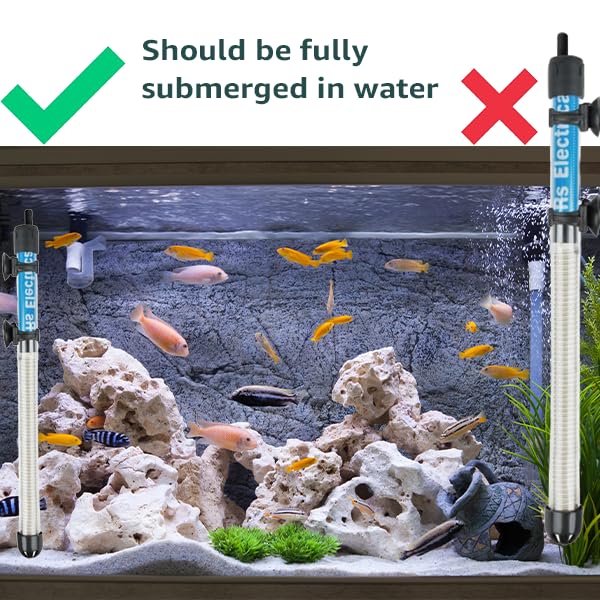 Aquarium Heater 100W Fully Automatic and Submersible | Automatic Adjustment Temperature | Double Seal Protection with Standby Light Indicator and auto ON/Off (100 Watts) 4