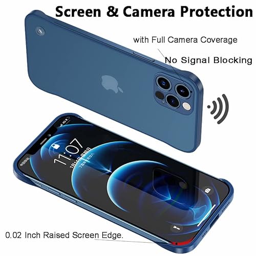 Asonrl Frameless Phone Case Compatible With Iphone 14 Pro 6.1 Inch, Ultra Thin Matte Hard Pc Shock Absorption Tpu Bumper With Full Camera Coverage Non-Slip Rope Pull Ring Case - Black #TOP3