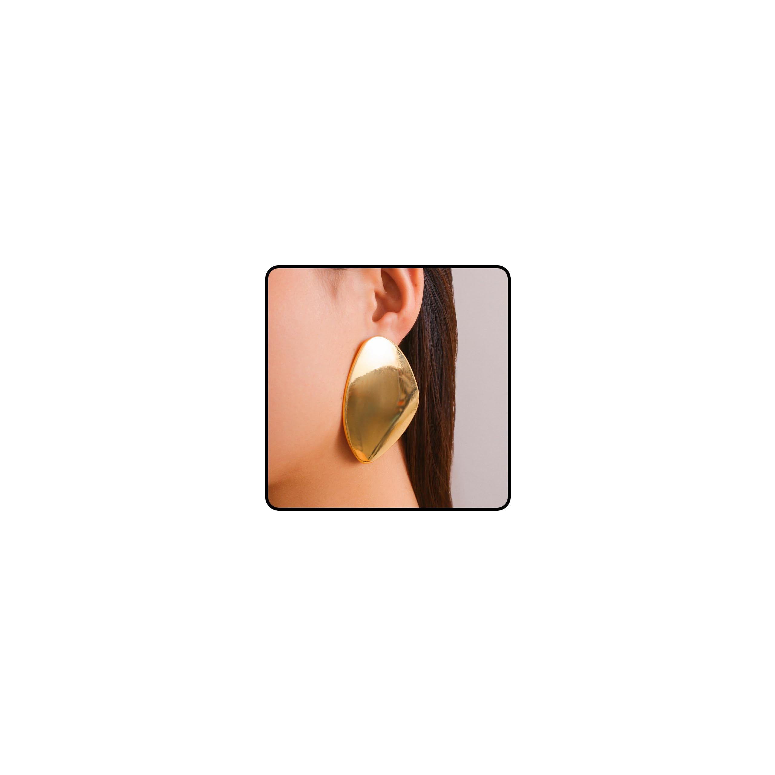 Gold Statement Earrings for Women Chunky Gold Earrings Hypoallergenic Big Geometric Earrings Large Gold Stud Earrings Chunky Gold Statement Earrings Trendy Earring for Women 2024