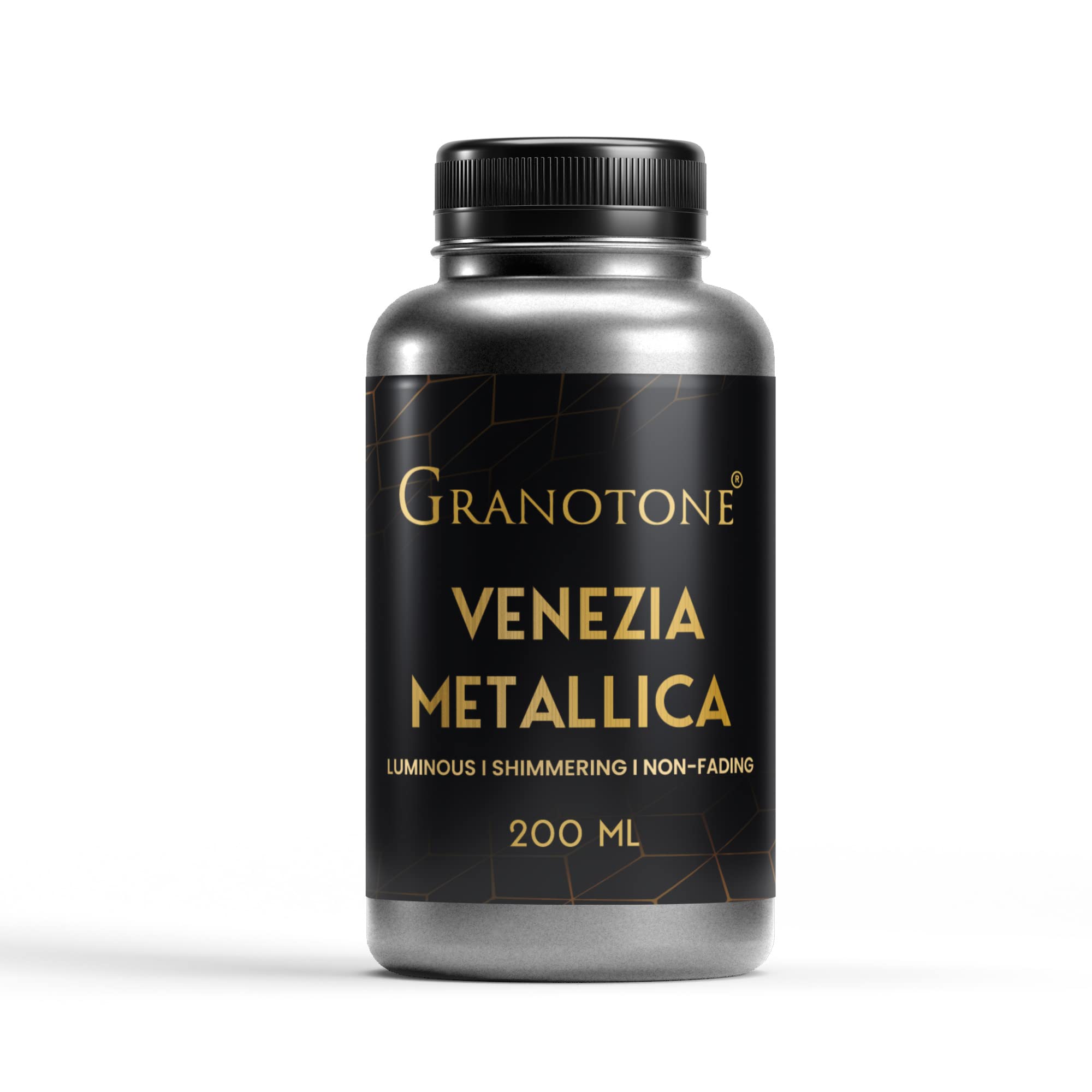 GRANOTONE Venezia Metallic Acrylic Paint Steel Grey 200ml Extra Sheen