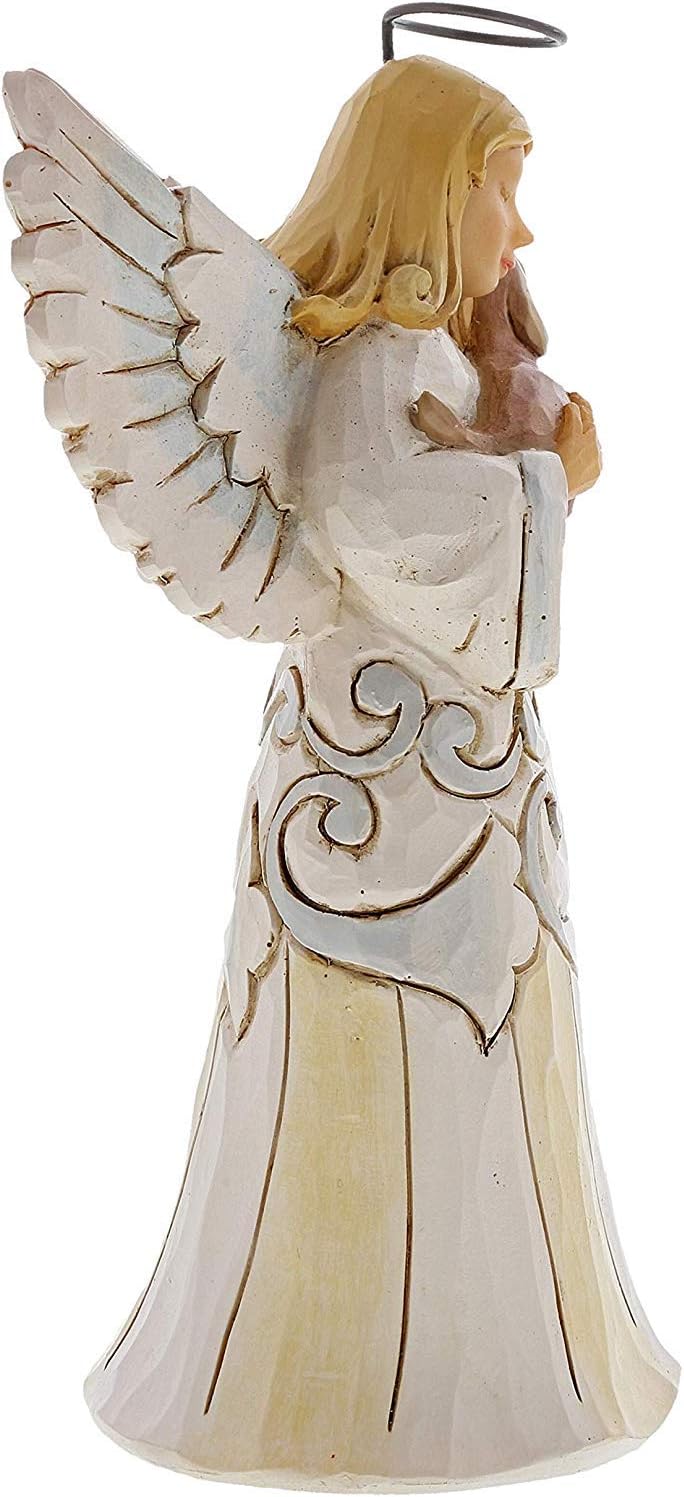 Jim Shore Heartwood Creek White Woodland Farmhouse Angel with Dog Figurine, 5.2 Inch, Multicolor - Image 4