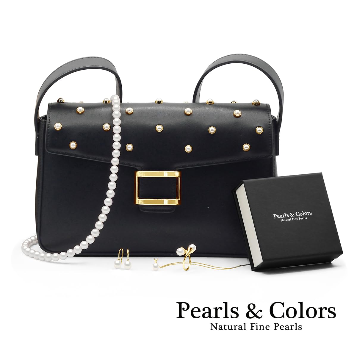 Pearls & Colors - Ciondolo perla coltivata d'acqua dolce pera, qualità AAA+, in argento 925, catenina inclusa, gioiello da donna