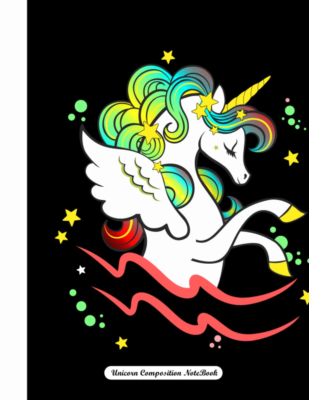 Cahier licorne grand format 8.5x11 pouces 120 pages lignées wide ruled pour fille et garçon