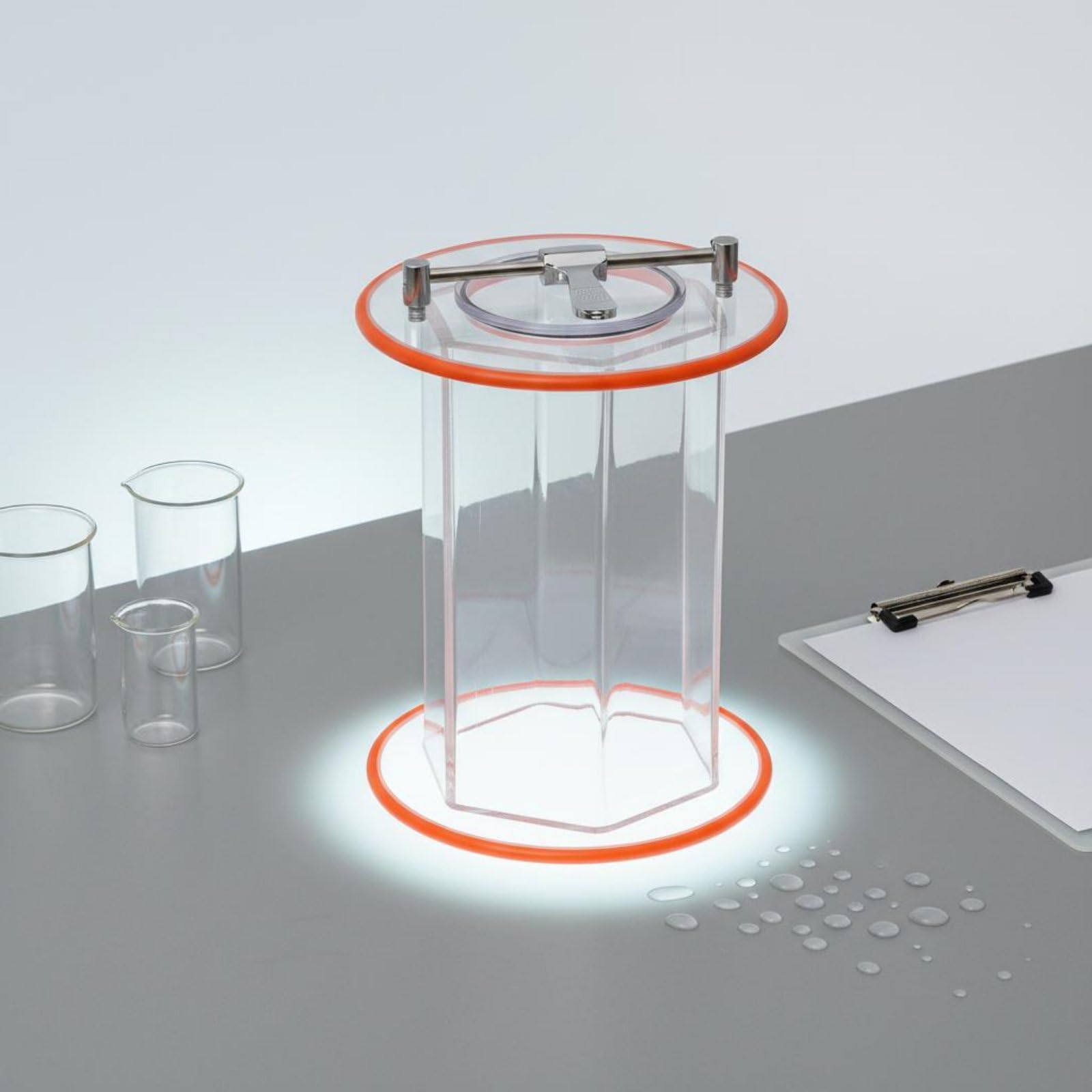 Tonneau de Polissage Hexagonal en Acrylique Haute Transparence, Baril de Polisseuse Rotative, Tambour Polissage avec Joint Anti-Fuite pour Bijoutiers, Artistes, Kt2000