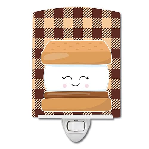 Caroline's Treasures BB9137CNL Smores - Luz nocturna de cerámica compacta, con certificación UL, ideal para dormitorio, baño, guardería, pasillo,
