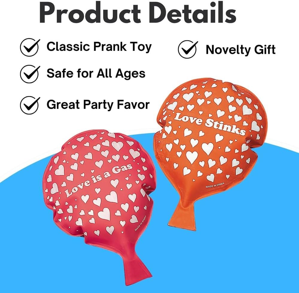 Fun Express Love Stinks Whoopee Cushions - Set of 12 - Valentine's Day and Gag Party Favors