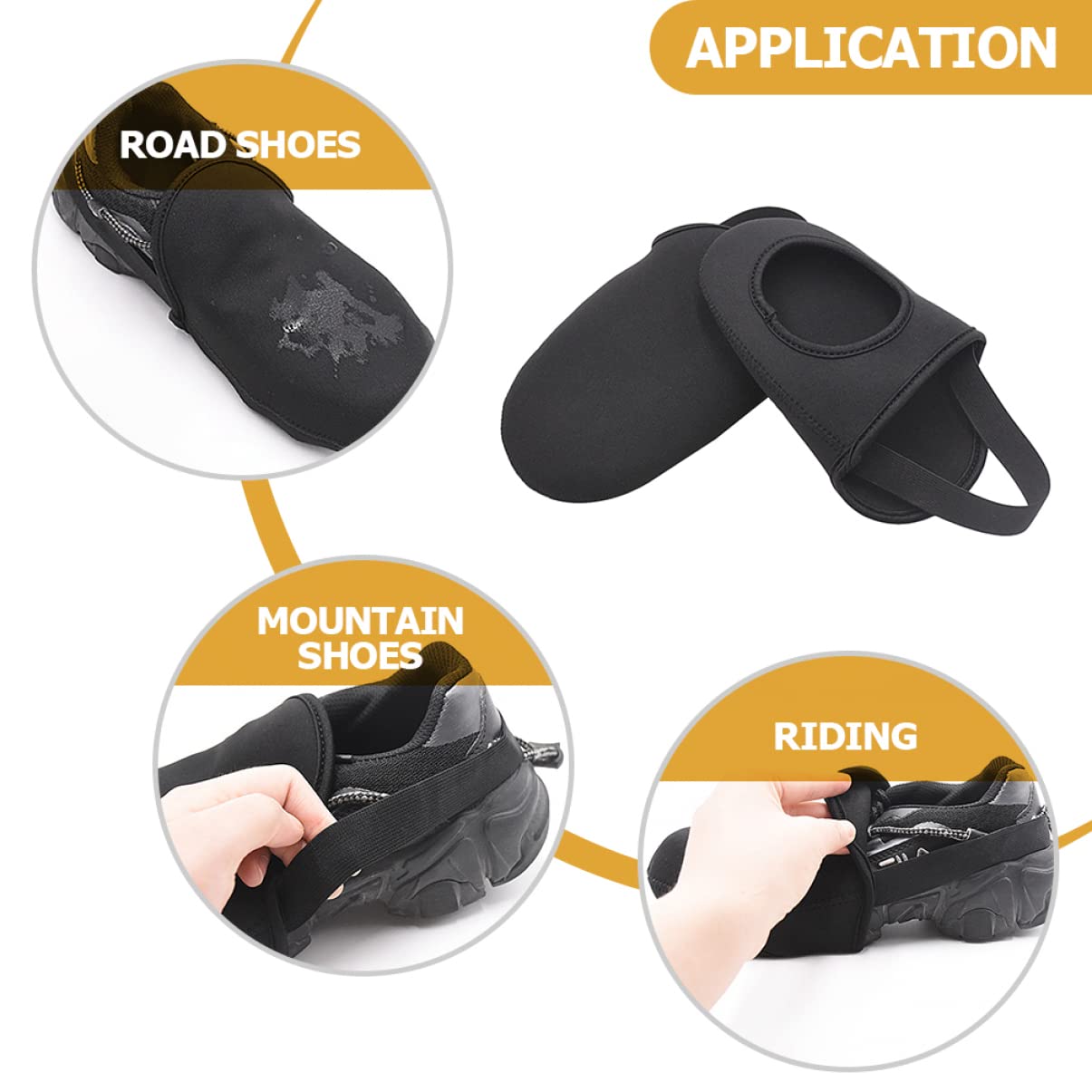 Toddmomy Cubrezapatillas de Ciclismo Anti- montaña Protector Acolchado Tobillo térmicas Lana Cubre Zapatos para Ciclismo Cubierta del Zapato Banda elástica Black