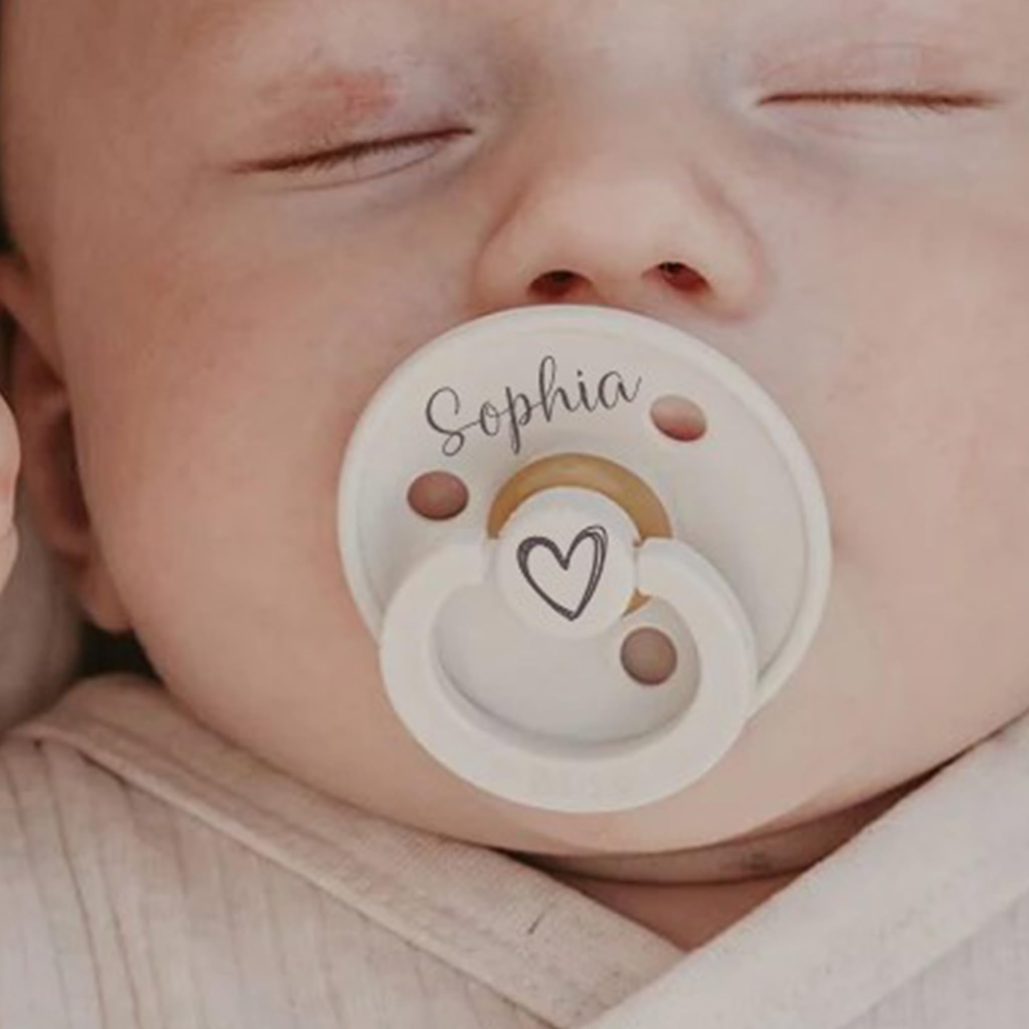 Bibs Colour *2-Pack* Personalised Dummy Pacifier Soother, Name & Heart
