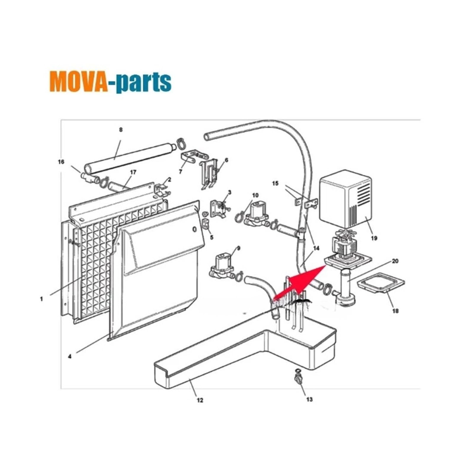 Pompe À Eau MH30F1 30 W. Compatible Avec Ice-matic Electrolux Scotsman Et MV600/MV450 Les Machines À Glaçons. Pièces De Rechange.