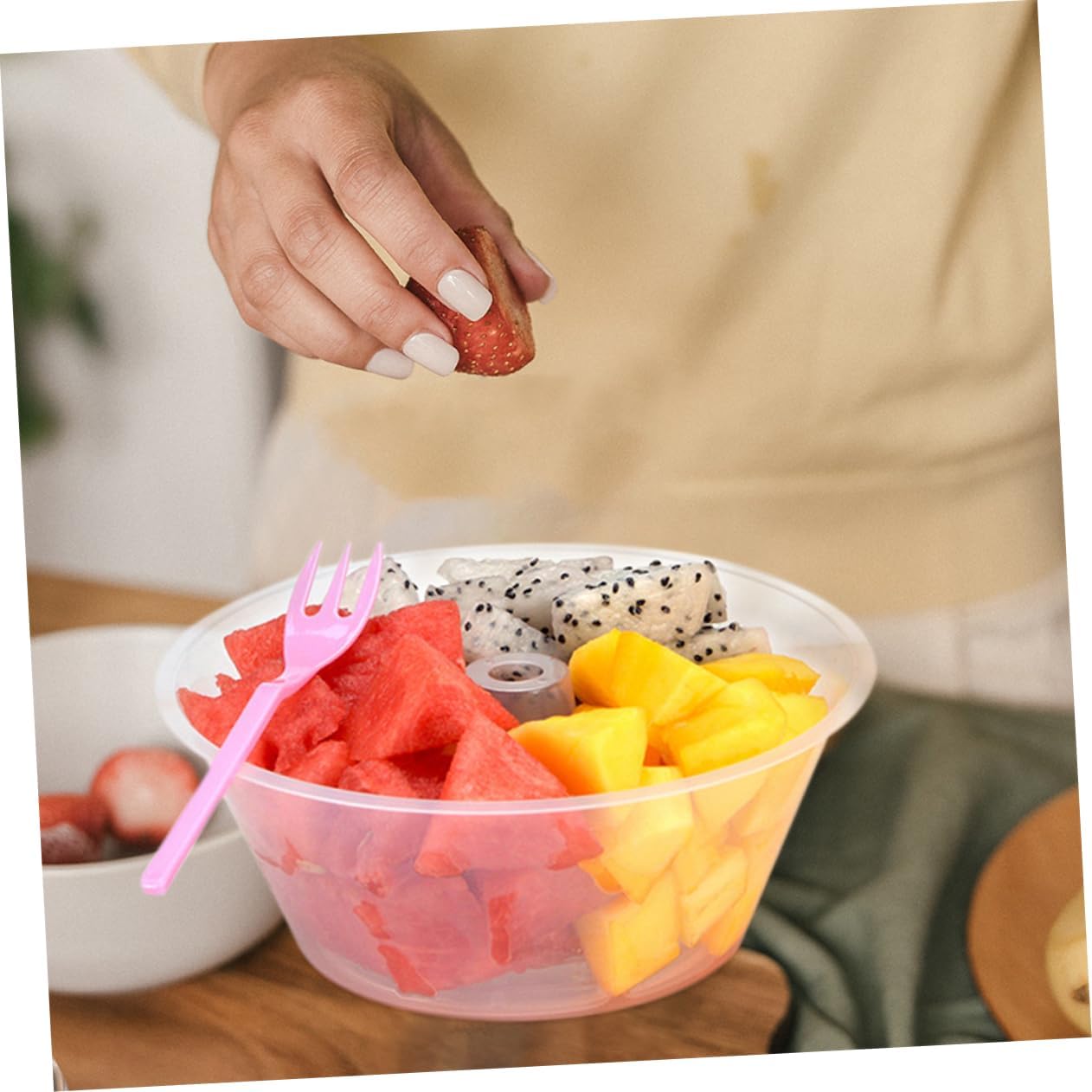 25pcs Snack Holder Plastic Serving Bowls for Popcorn Fries and Fried Chicken Multipurpose Dessert Bowls for Parties and Home Use