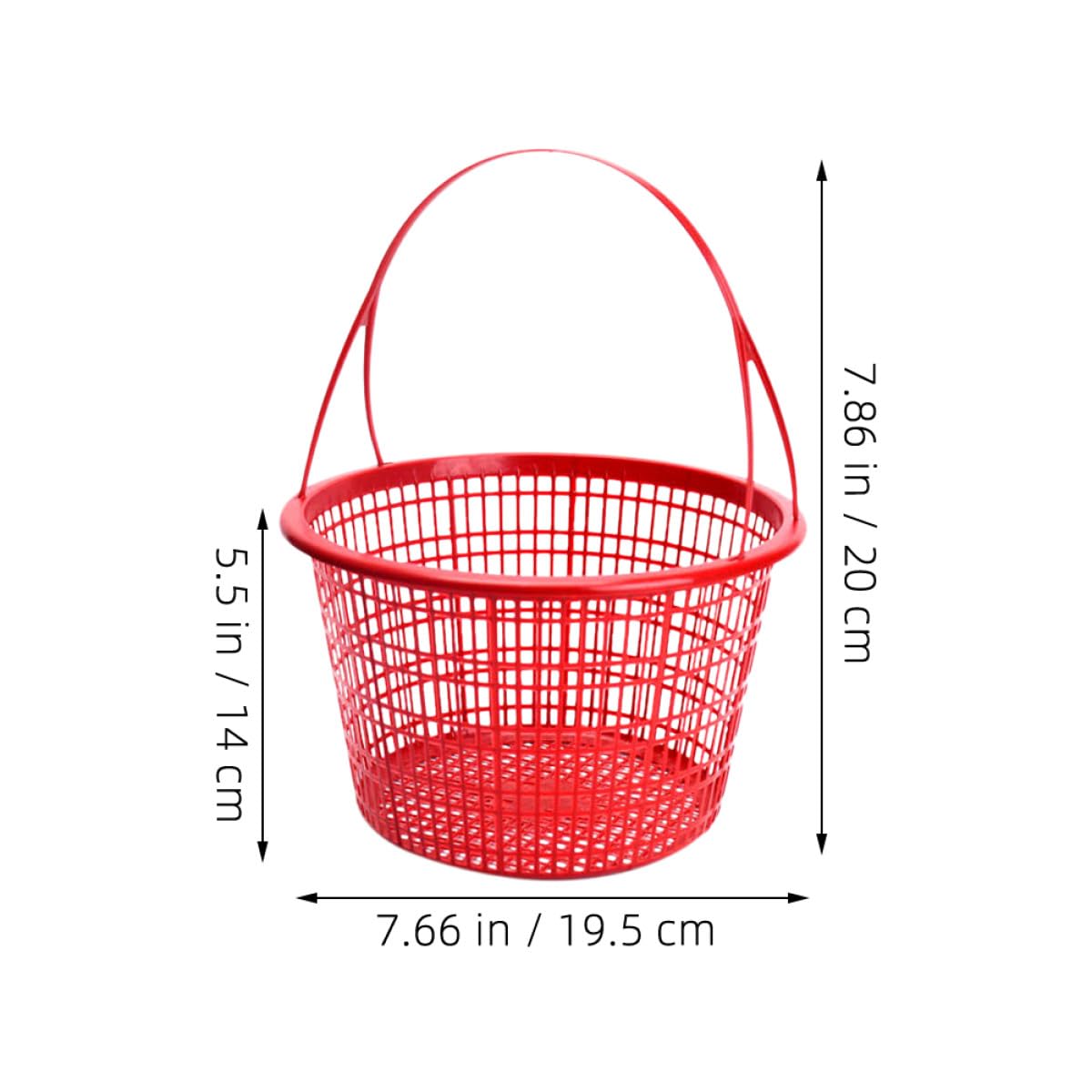 Cestino Rotondo per Raccolta Frutta 10 Pezzi in Plastico Rosso