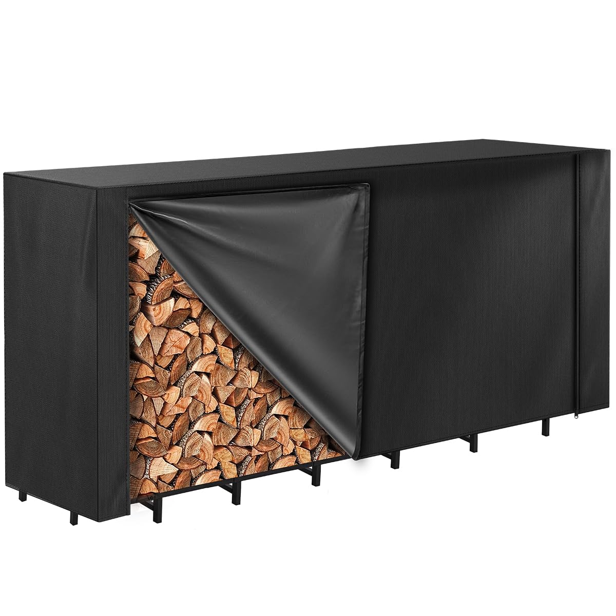 Weathershield Log Store Cover Vailge 8ft Firewood Rack Cover