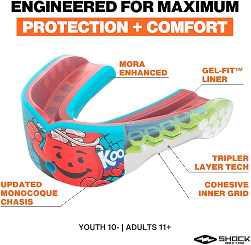 Miniatura 5 de Shock Doctor, Gel Max Power Flavor - Protector bucal, fútbol, lacrosse, hockey, artes marciales mixtas, boxeo, jóvenes y adultos