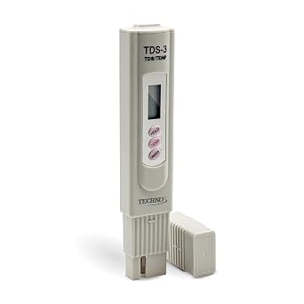 Techko Water Quality Tester, Portable Digital TDS Meter 0-9990 ppm for Drinking Water, Aquariums, Pools, Spas, Hydroponics & Filtered Water with LCD Display & Thermometer