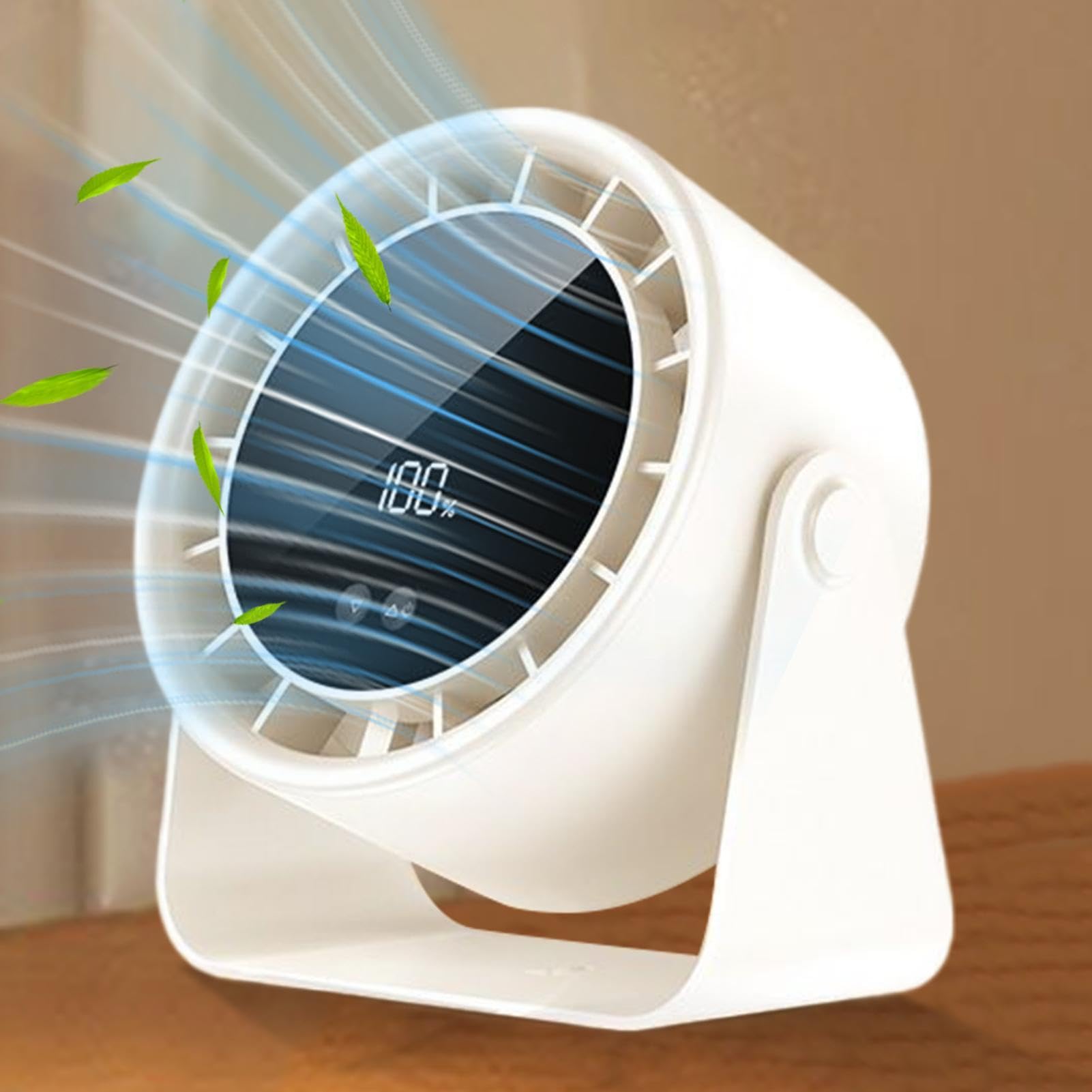 Mini Ventilatore Da Scrivania Raffreddatore Personale Portatile | Ventilatore Portatile con Display in Reale per Camera Scrivania Viaggio Tavolo Uffici Campeggio Esterno
