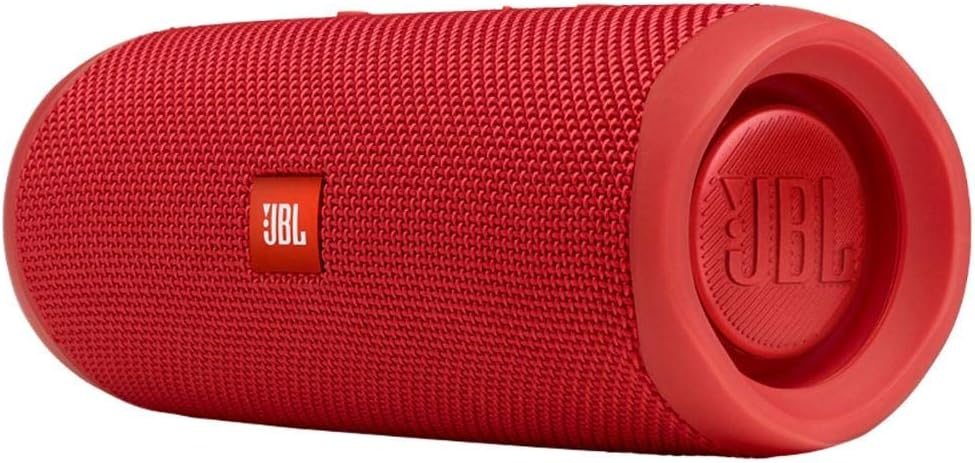 JBL Flip 5 Portable Waterproof Bluetooth Speaker with 12 Hours of Battery, Powerful Sound and Booming Bass, Lightweight, Stand Vertical or Horizontal, JBL Partyboost Compatible - Red, JBLFLIP5RED