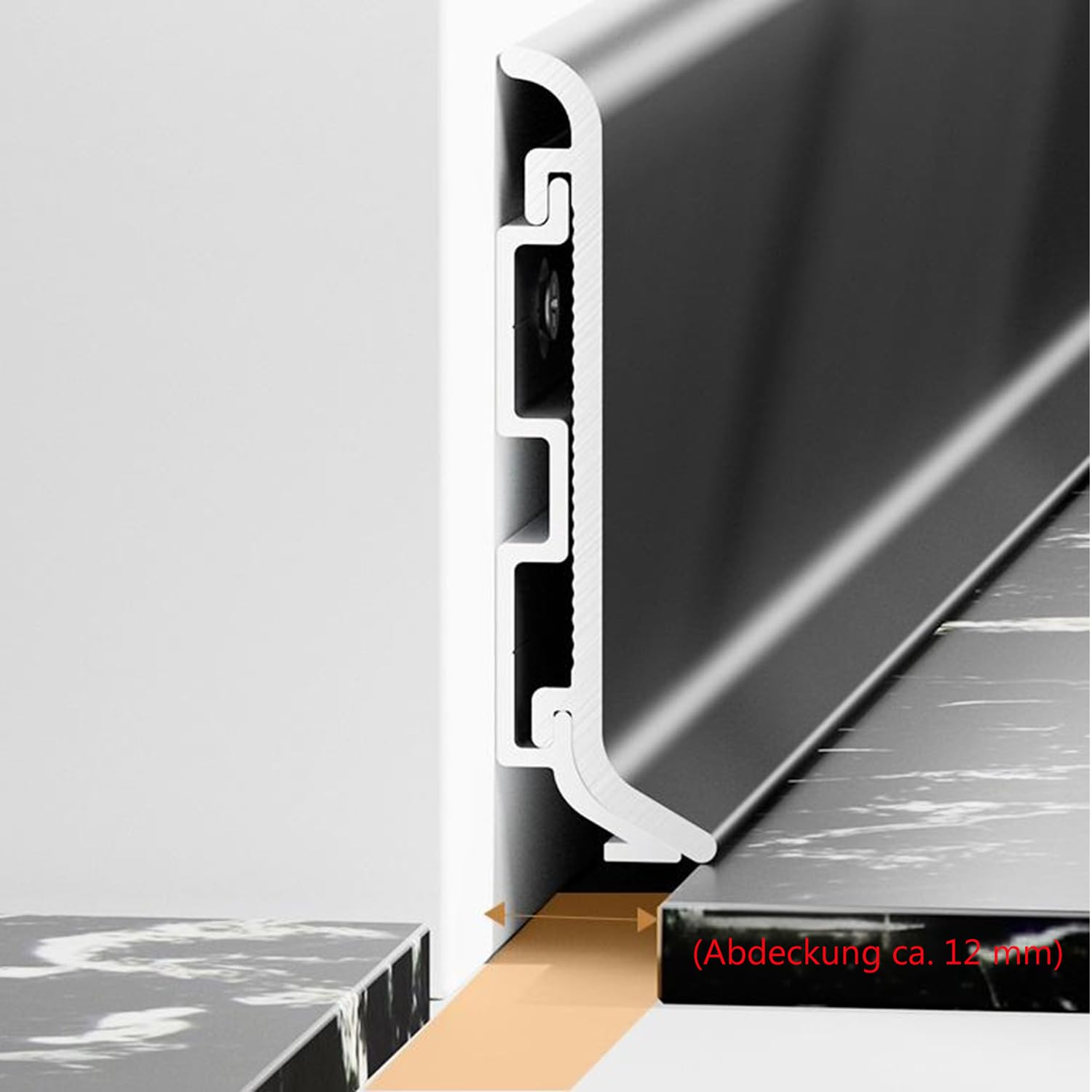 Rodapié de aluminio blanco de alta calidad de 80 mm, 15 unidades, para sala de estar, dormitorio, cocina y cine en casa, fácil de instalar