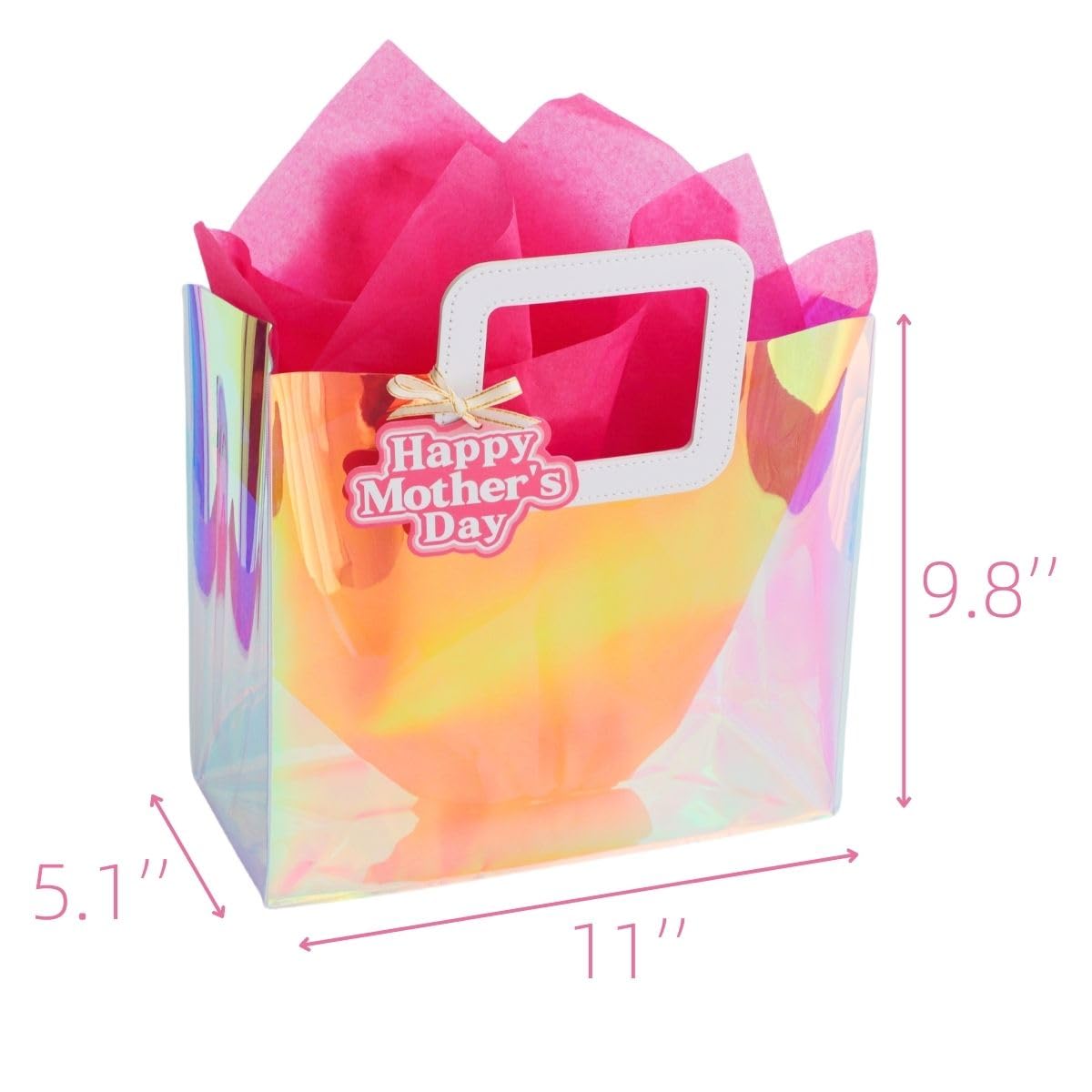 11'' Medium Mothers Day Gift Bag with Tissue Paper and Gift Tag