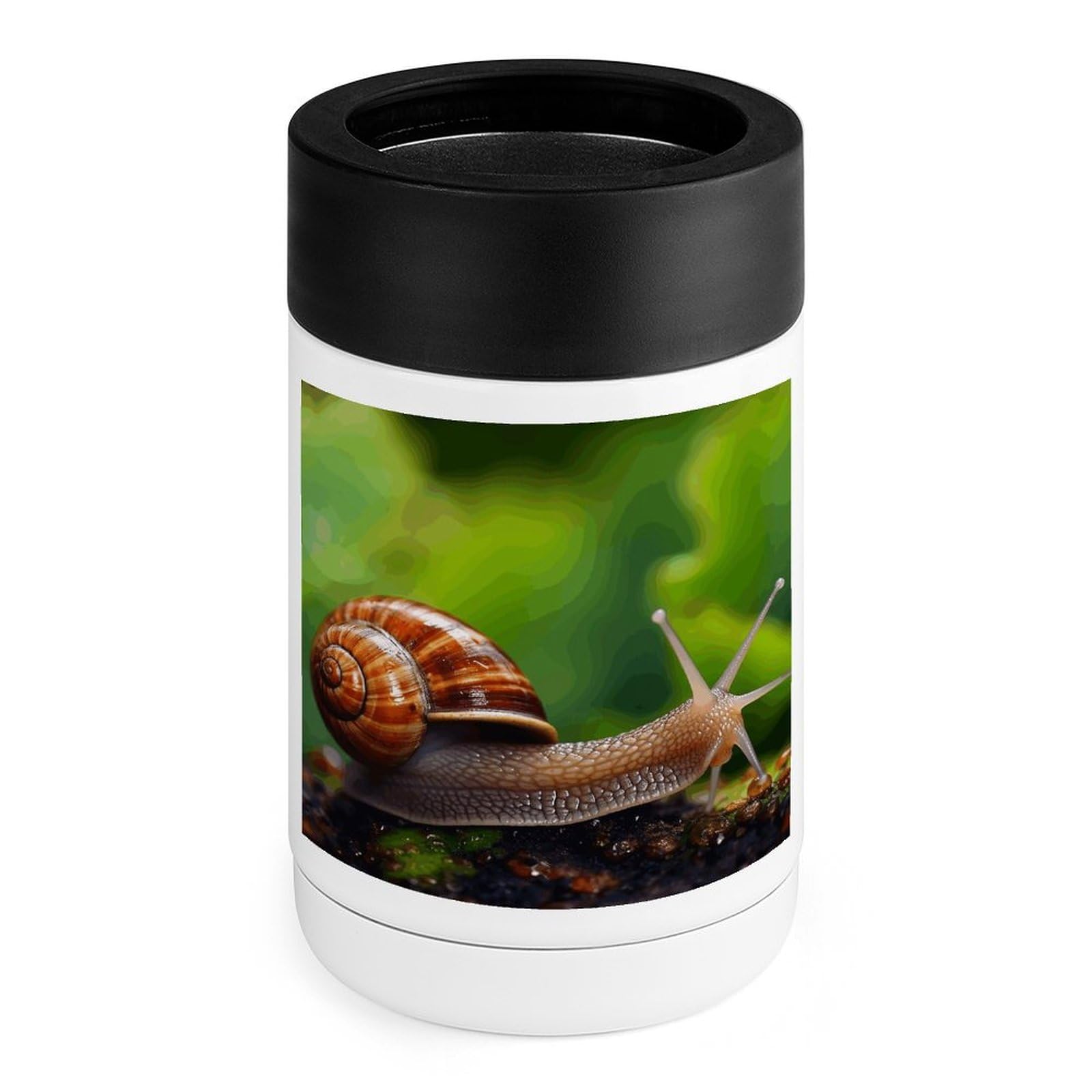 Stainless Steel Cooler with Silicone Sleeve, Wildlife Animal Snail Print Multipurpose Beverage Chiller for Home, Office, and Outdoor Use
