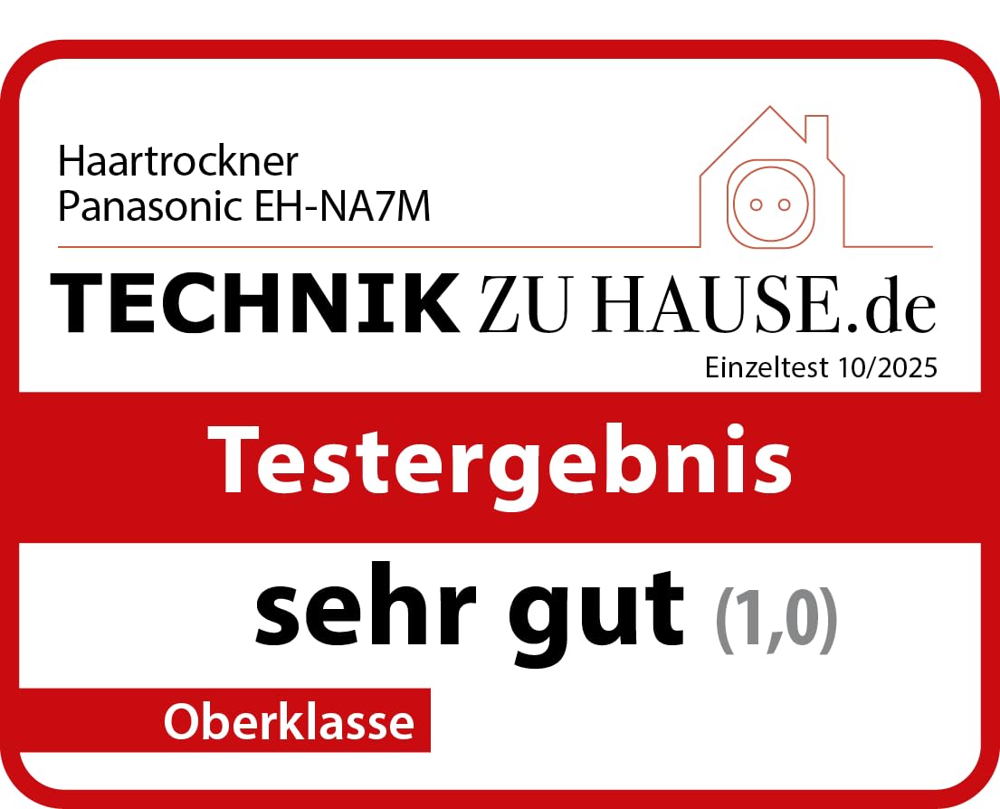 Panasonic EH-NA7M-P825 nanoe Haartrockner für glänzendes Haar, faltbares Design, Schnelltrocknen, Konzentrator-Aufsatz, 1600 W, Hellrosa