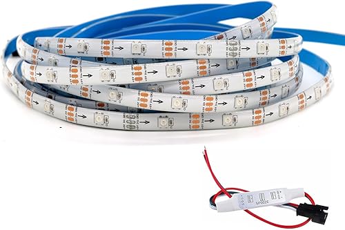 SVFISHKK WS2812B - Tira LED SMD 5050 direccionable individualmente, tira RGB de 30 píxelesm RGB a todo color, tira LED Neopixe impermeable DC5V