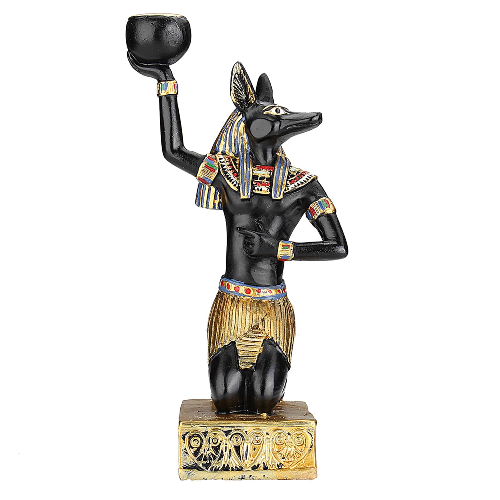 dDanke Egyptian Resin Candle Holder Ancient Egypt Style Home Decor for Table Office (Anubis)