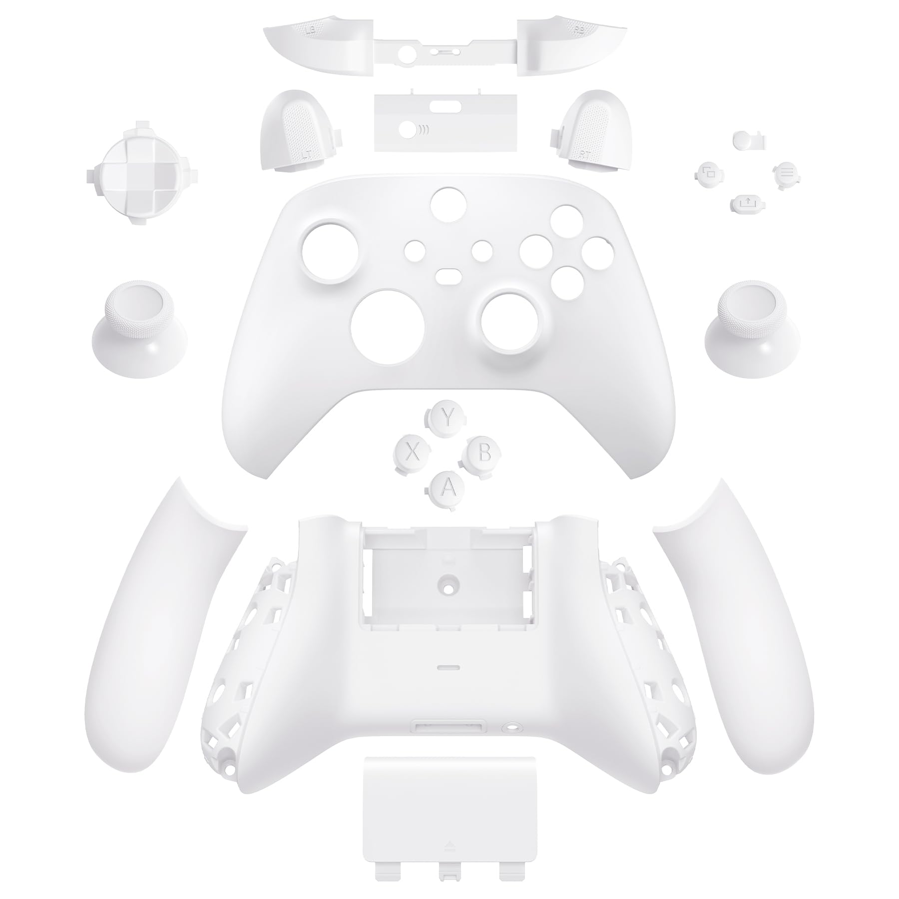 eXtremeRate Coque de Remplacement avec Bouton Complet pour Xbox Series X/S, Coque Avant Arrière avec Bouton Customisé pour Xbox Series X/S Manette, Blanc