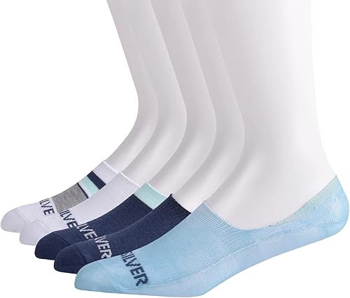 Quiksilver Paquete de 5 calcetines florales invisibles para hombre, gris claro jaspeado, 1013