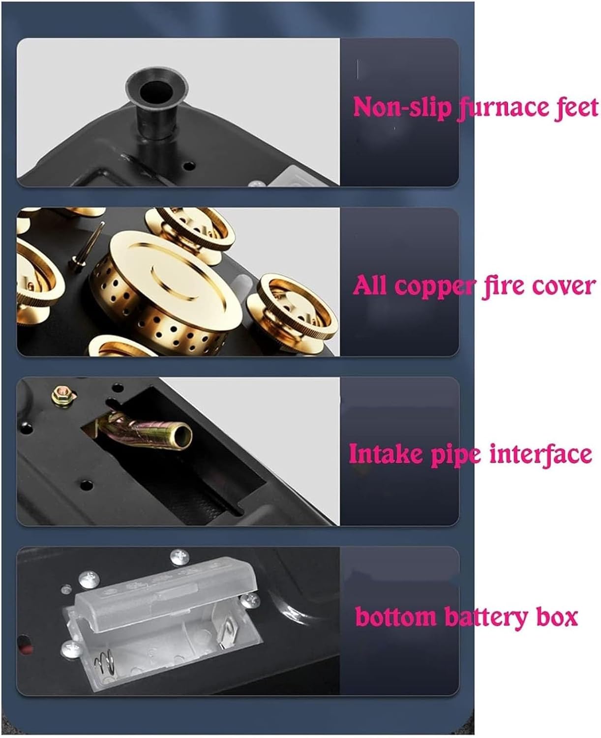 Indoor Gas Cooker Embedded - Household Single Burner Stove, Explosion-proof Tempered Glass Nine Chamber Fire, for Outdoor kitchen Camping(LPG)(NG)