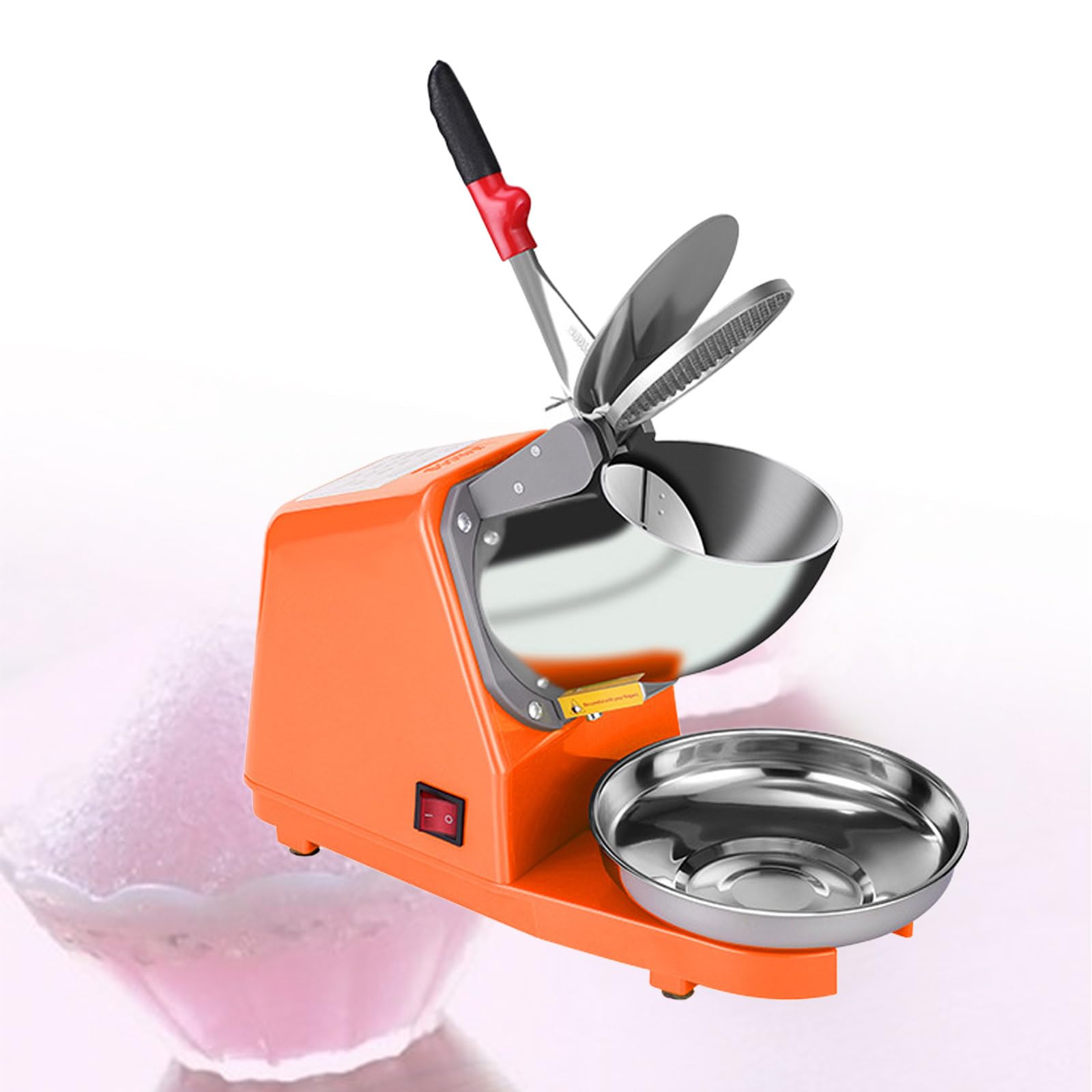 Tritaghiaccio Elettrico, Macchina per Granite, Dessert, Cocktail, Ghiaccio tritato, Doppie Lame in Acciaio Inox